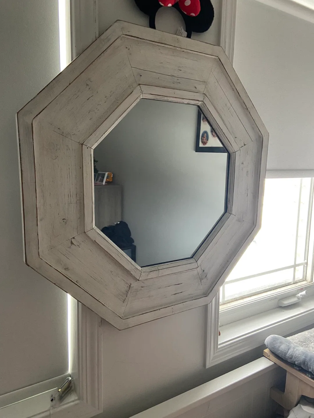 Octagon Wooden Mirror
