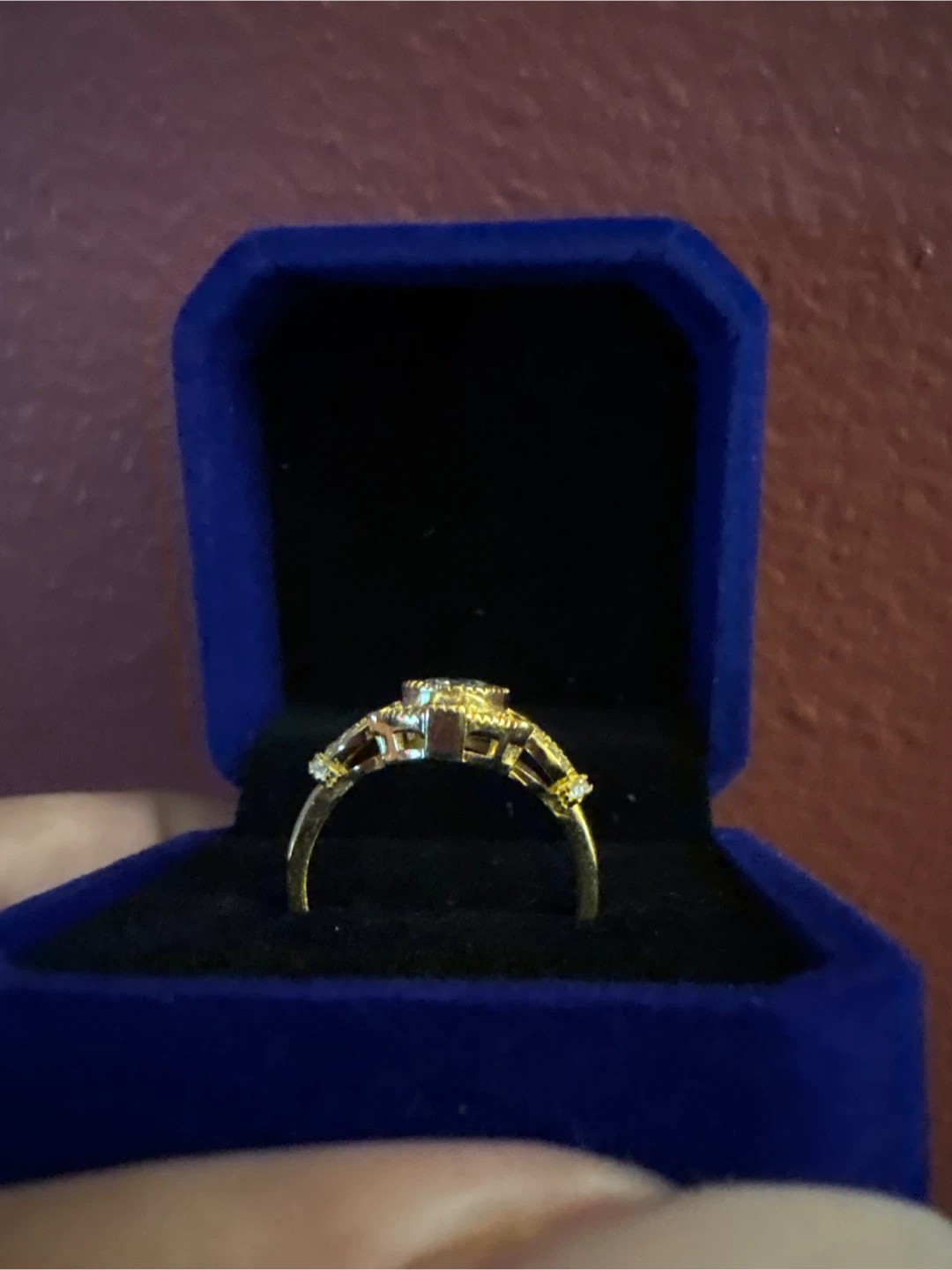 New Genuine 2 Carat egg Moissonite Gold Ring with Stones - photo 3