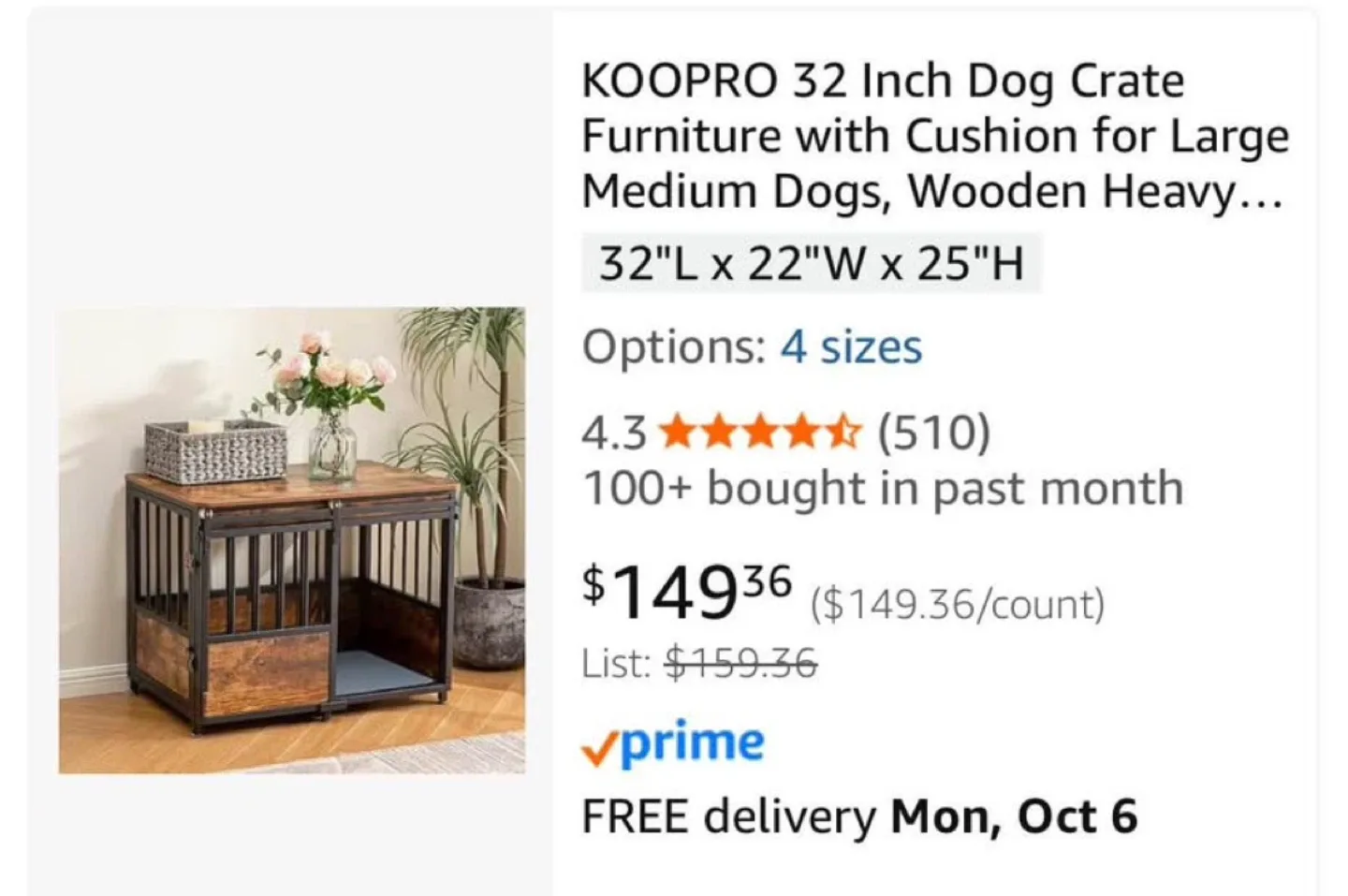 KOOPRO 32 Inch Dog Crate Furniture image indicator(3)