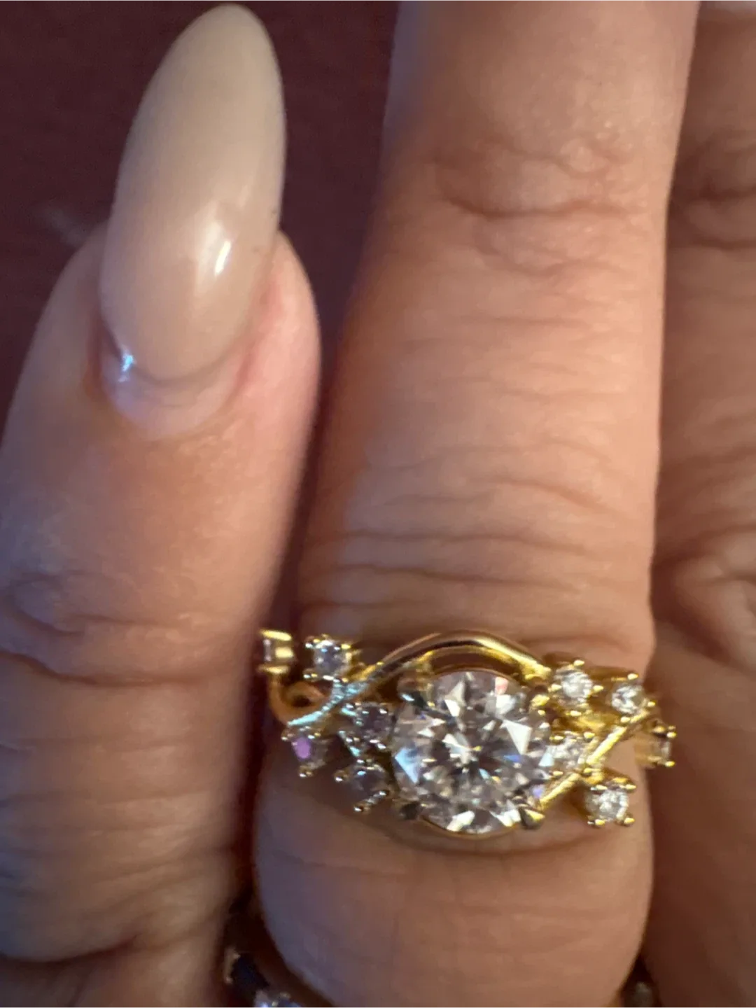 Genuine 2 Carat 925 Gold Ring  Moissonite Diamonds image indicator(5)