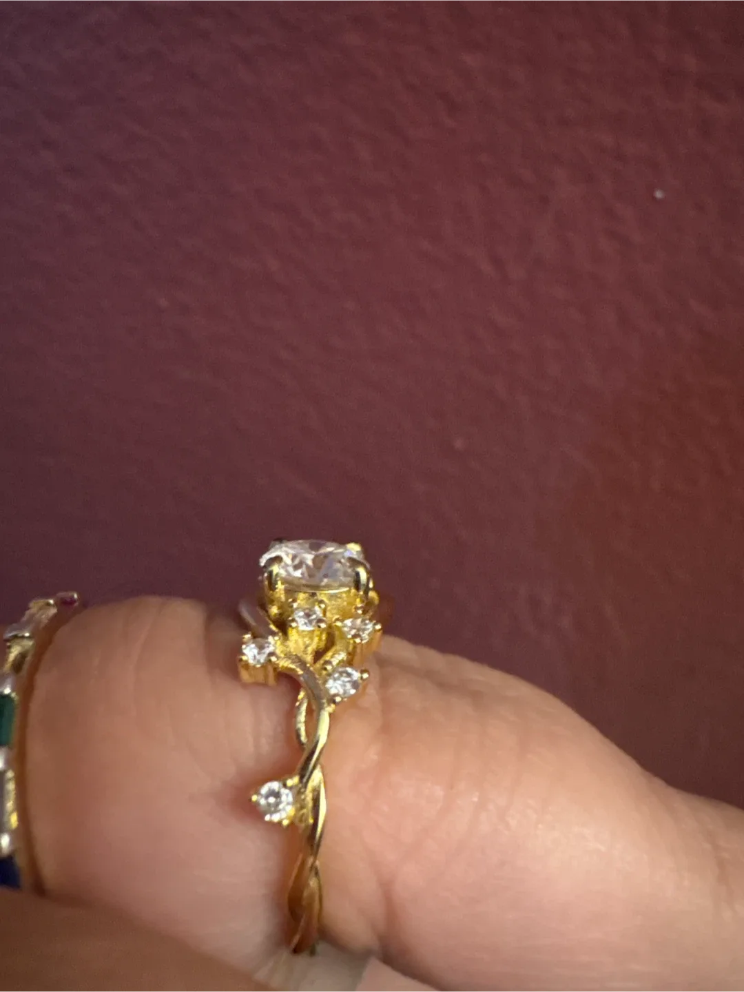 Genuine 2 Carat 925 Gold Ring  Moissonite Diamonds image indicator(6)