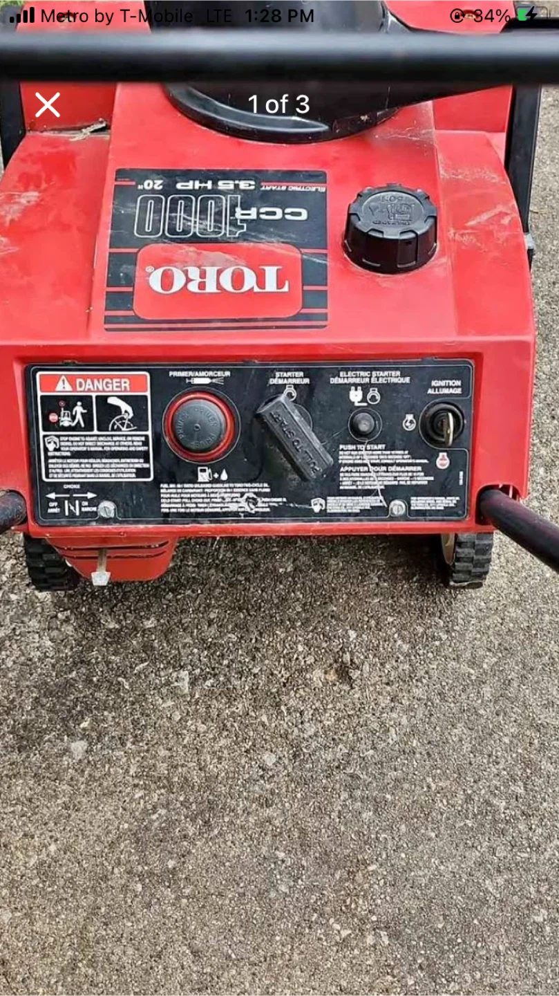 Toro CCR 1000 Power Curve Snow Blower - photo 2