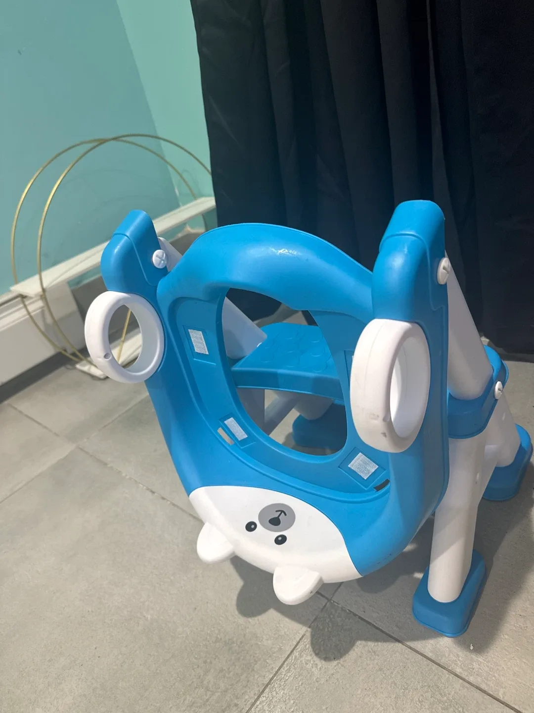 Blue & White Bear Potty Training Seat