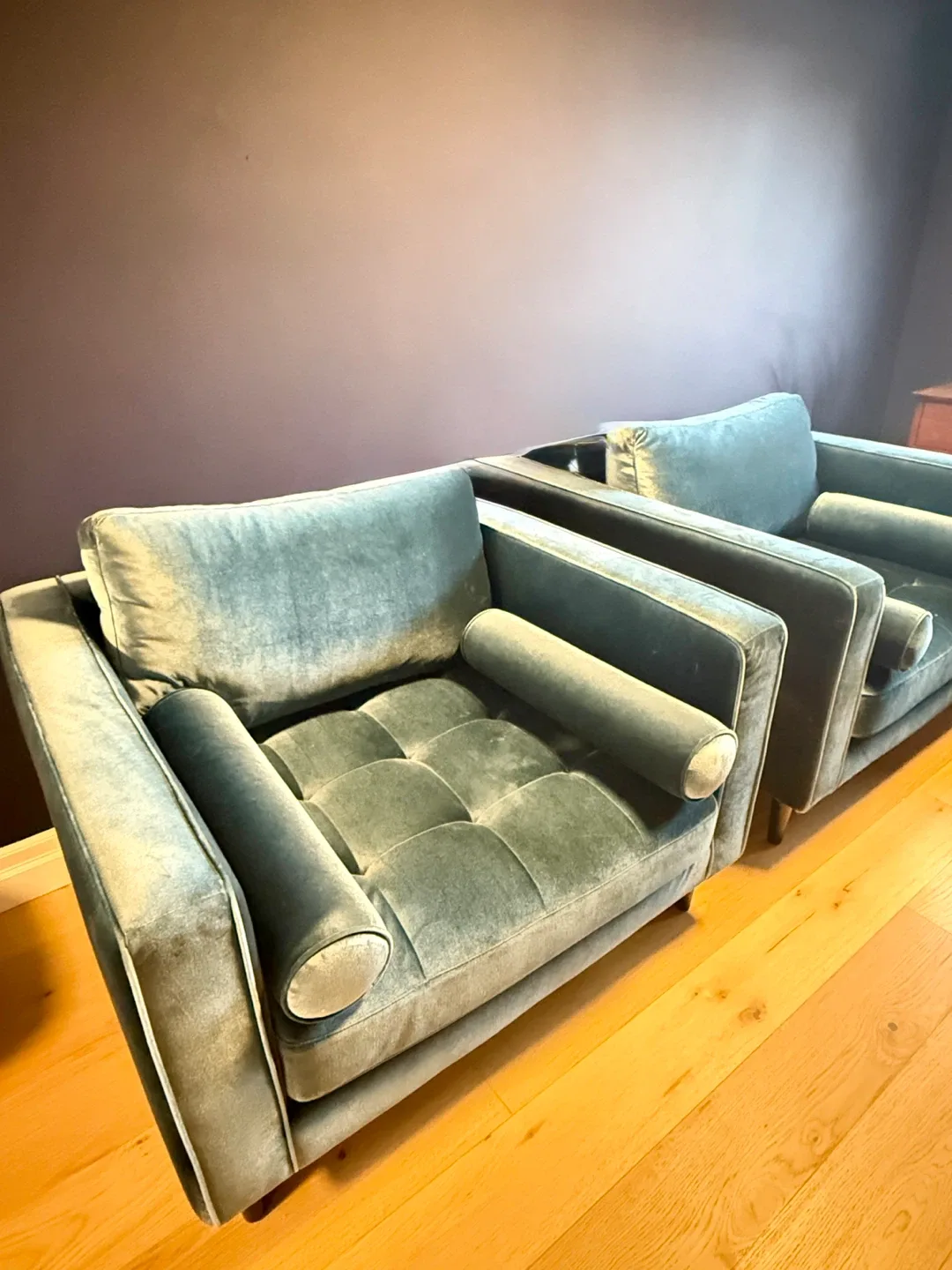 Sage Green Velvet Armchair