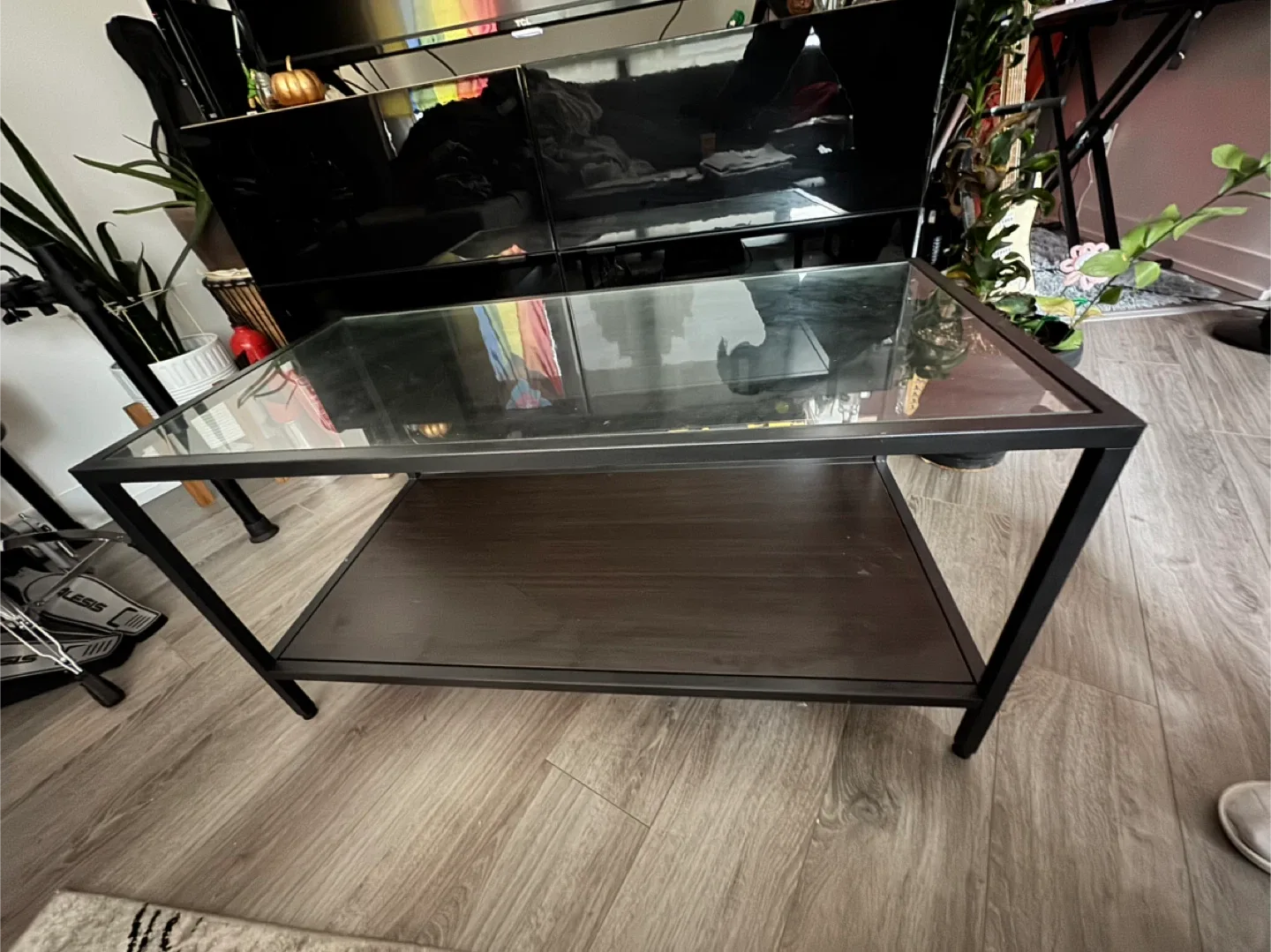 Glass Top Coffee Table - Black Frame image indicator(4)
