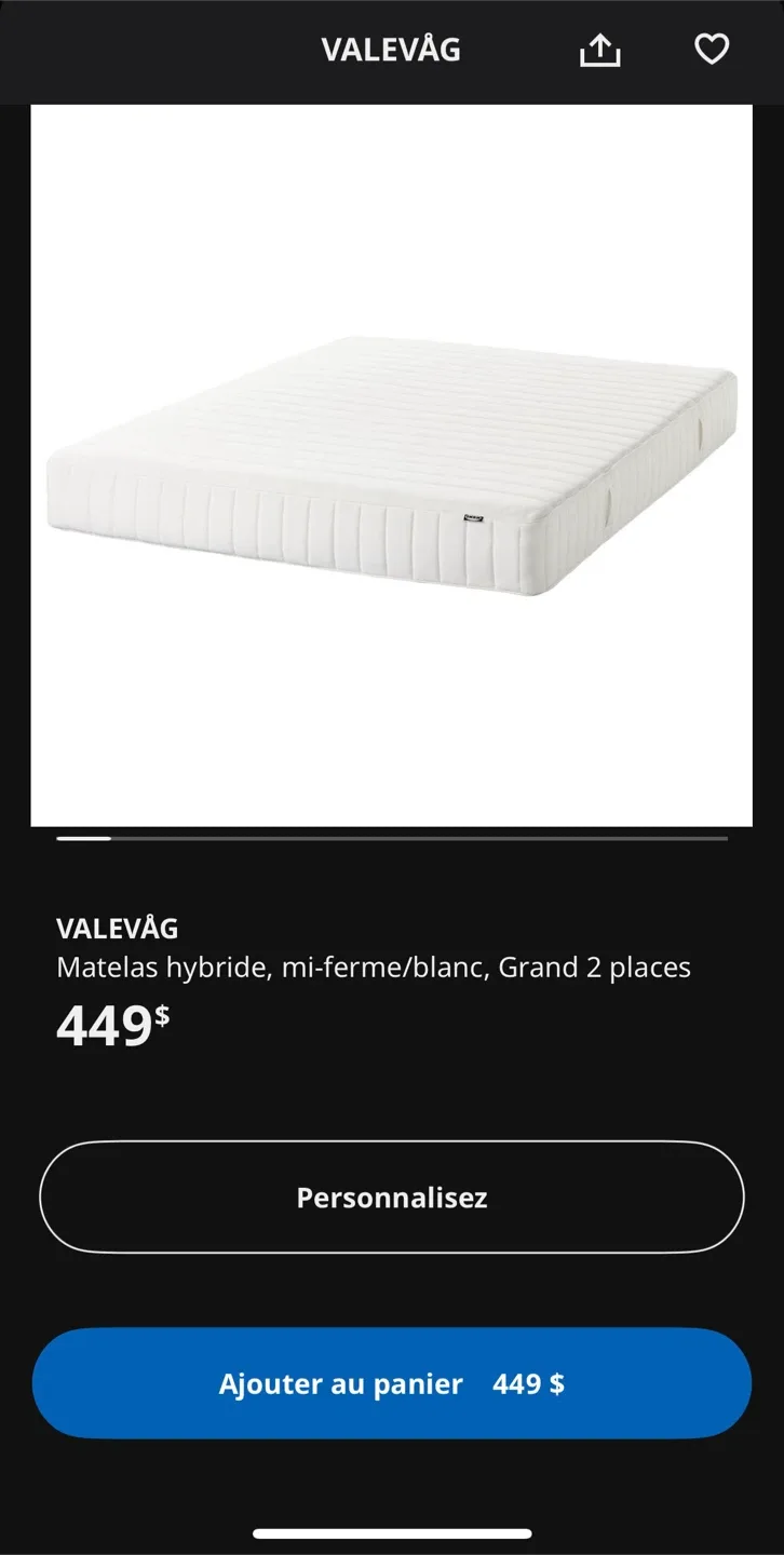 IKEA VALEVÅG Hybrid Mattress - Double Size