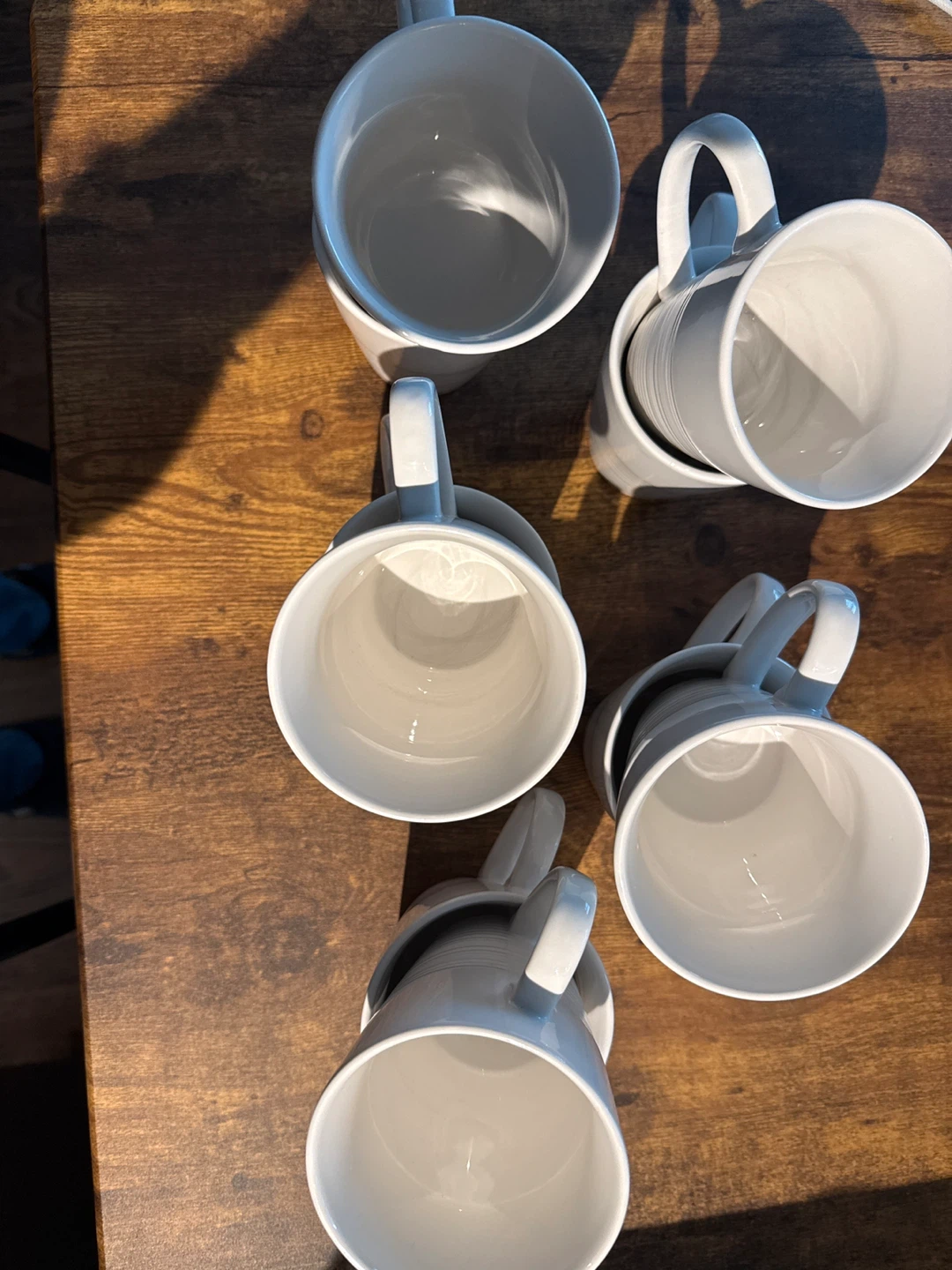 Set of 10 White Ceramic Mugs