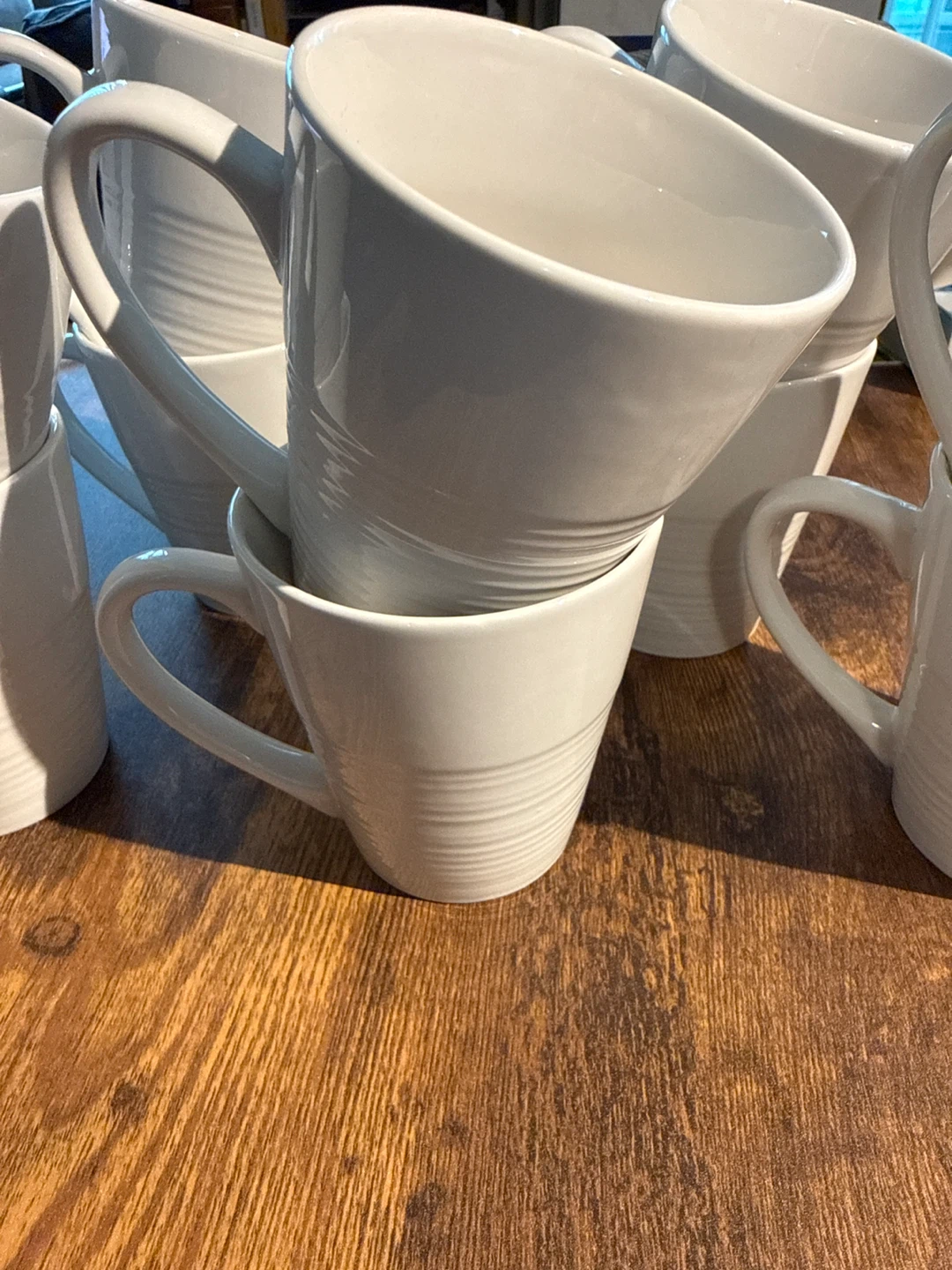Set of 10 White Ceramic Mugs - photo 2