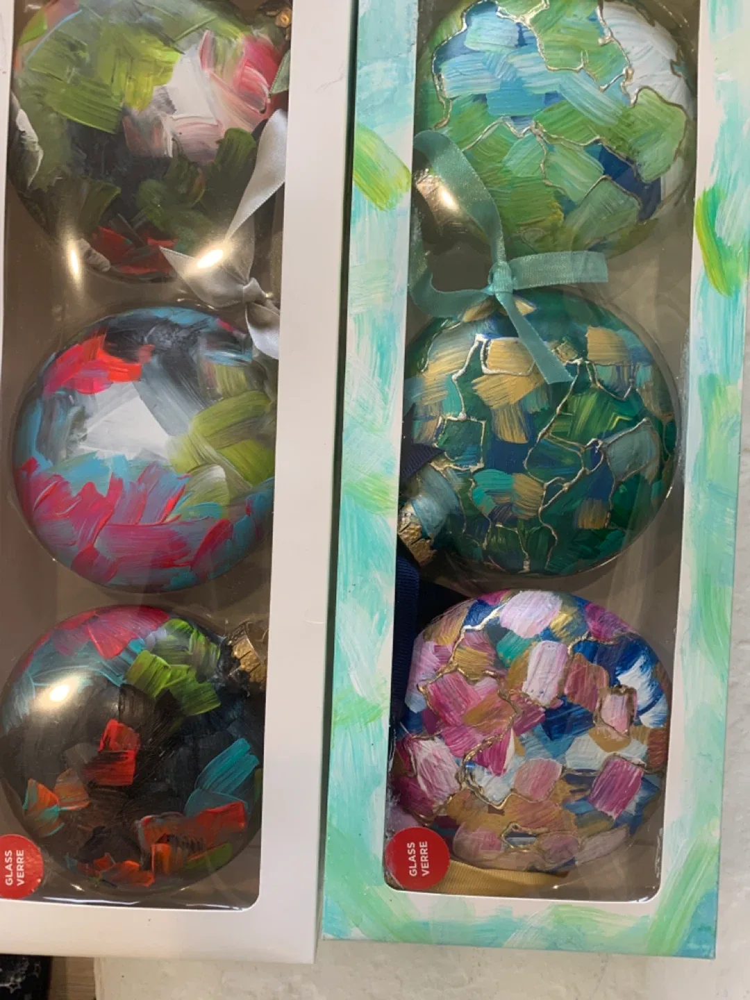 Hand Painted Glass Christmas Ornaments - Set of 3 image indicator(4)