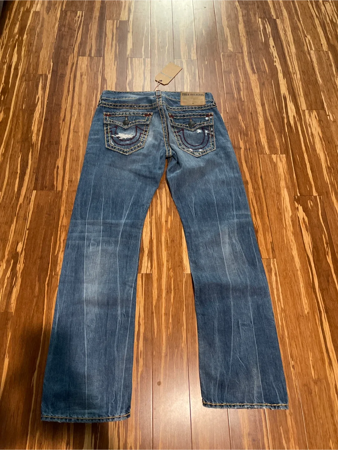 True Religion Ricky W Flap Super T Jeans Size 32 image indicator(5)