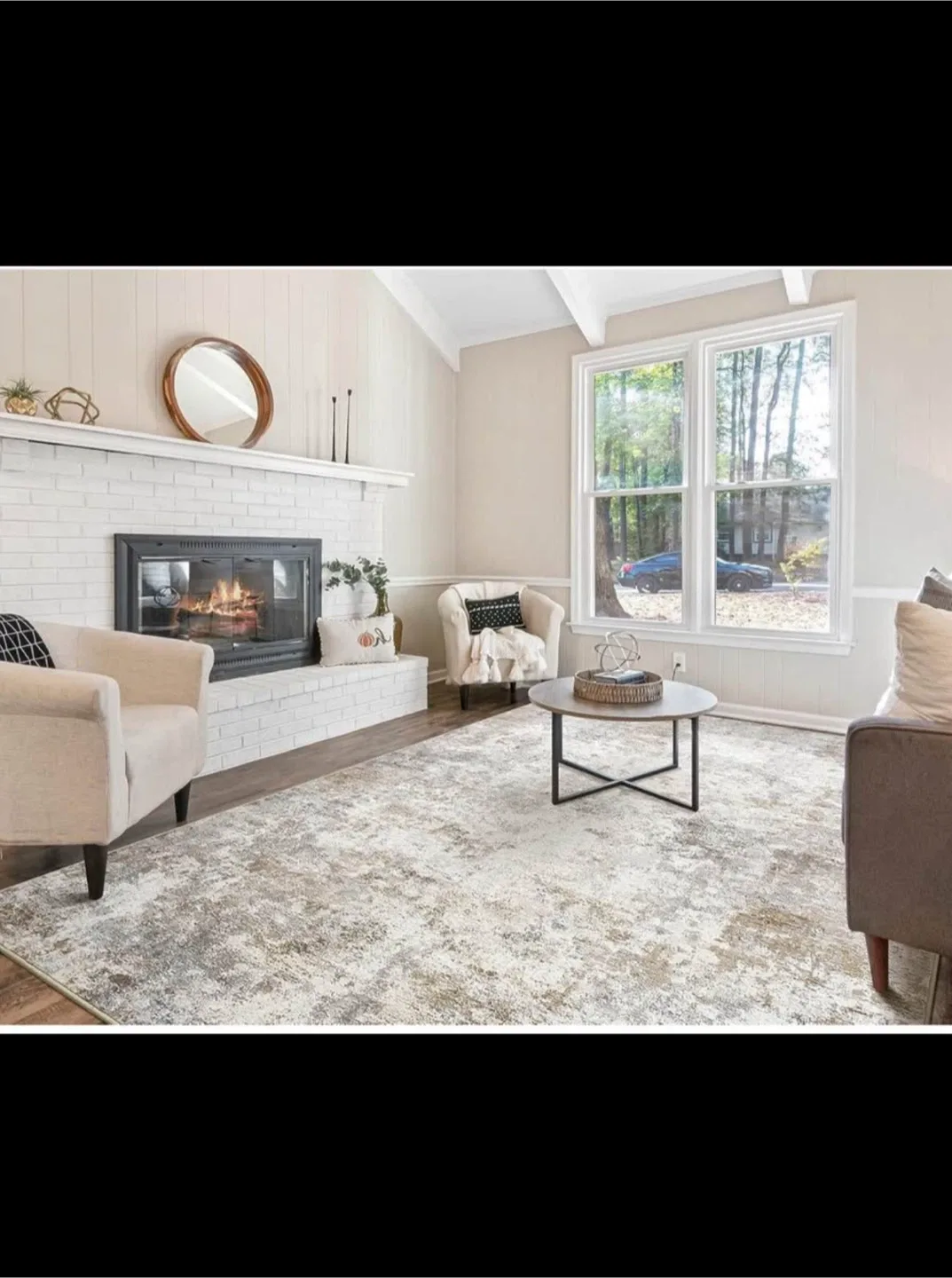 9x12 ft Area Rug Thickened - Washable Neutral- Brown grey image indicator(4)