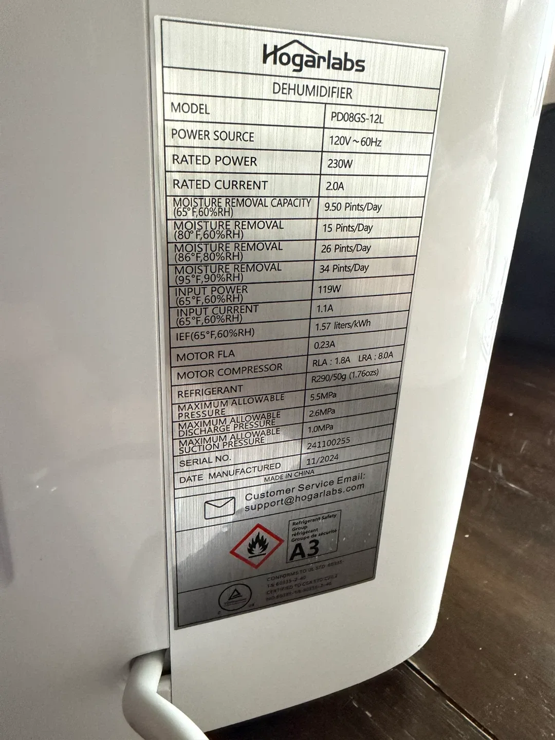 HOGARLABS 34 Pint Smart Dehumidifier - Brand New image indicator(6)
