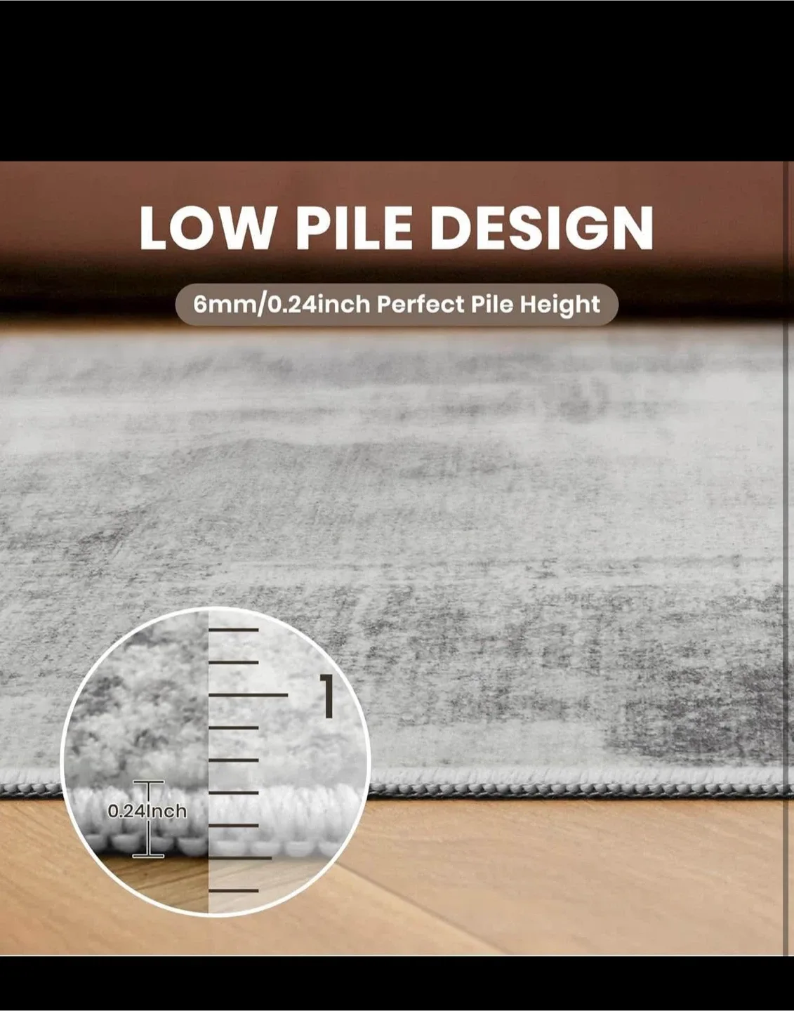 9x12 Area Rug Non-Slip Backing Washable,Stain Resistant, grey image indicator(5)