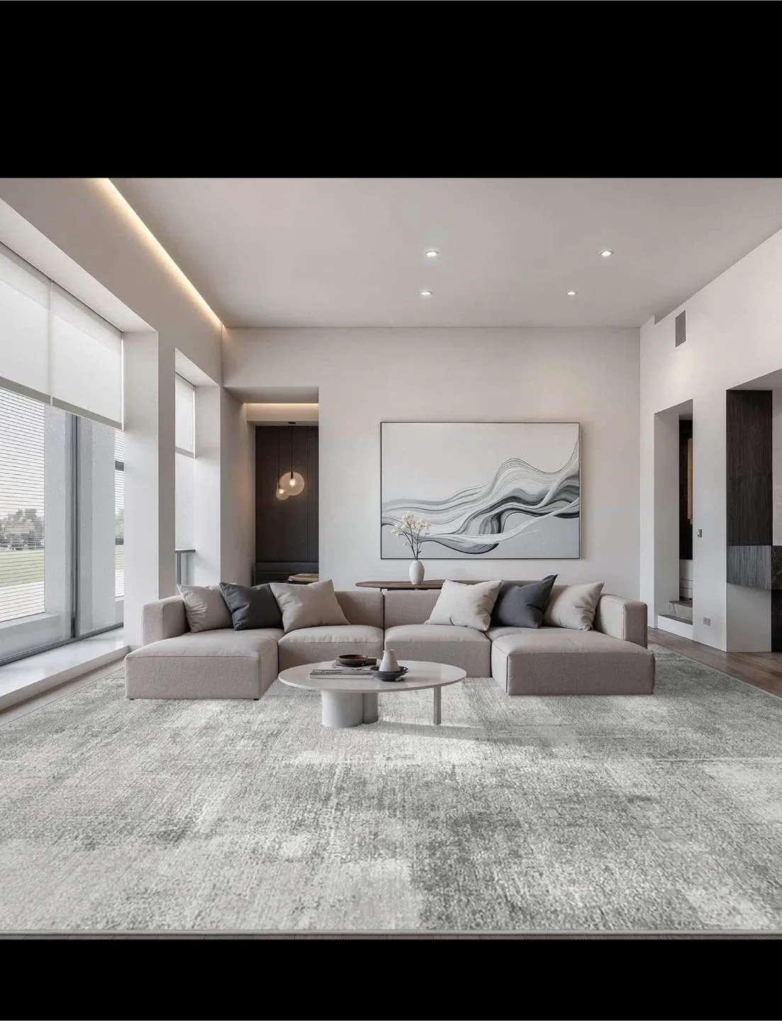 9x12 Area Rug Non-Slip Backing Washable,Stain Resistant, grey