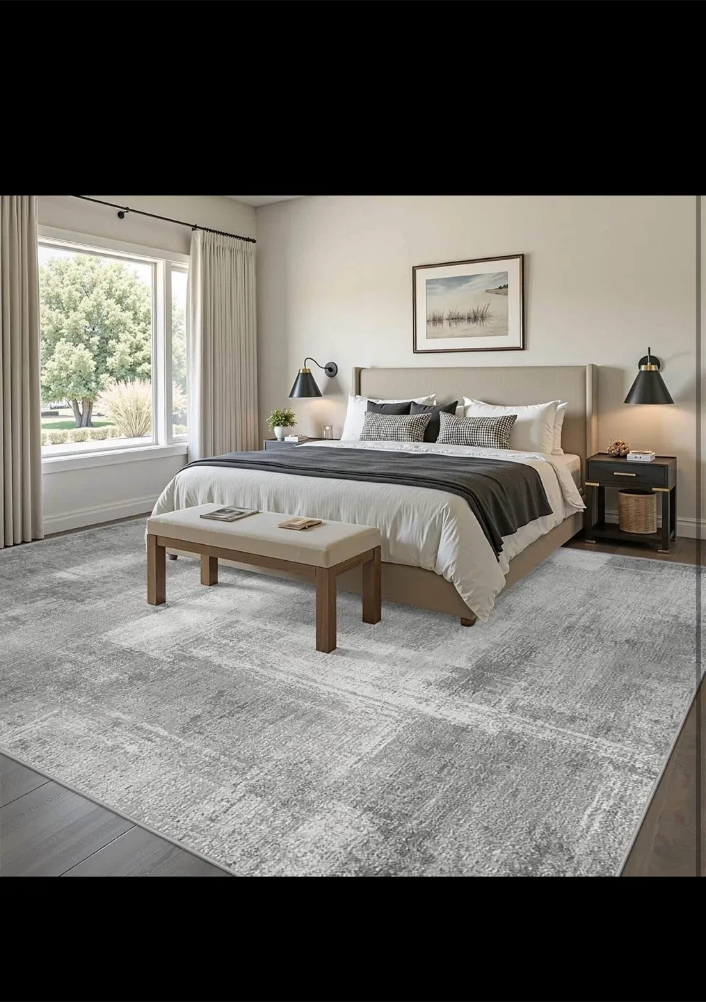 9x12 Area Rug Non-Slip Backing Washable,Stain Resistant, grey image indicator(7)