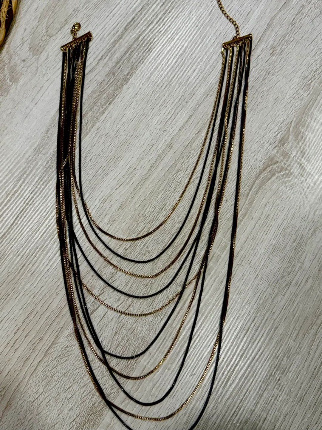 Multi-strand Necklace - Gold & Black