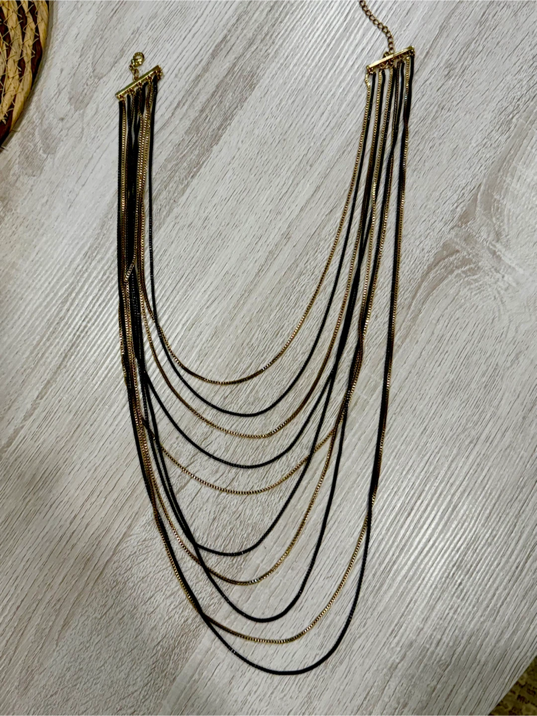 Multi-strand Necklace - Gold & Black - photo 2