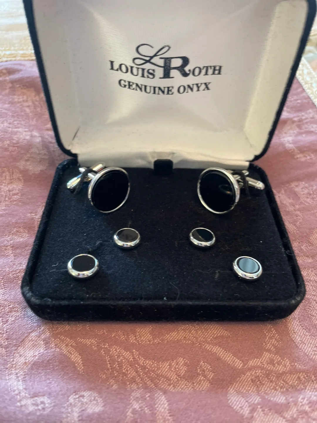 Louis Roth Genuine Onyx Cufflink Set
