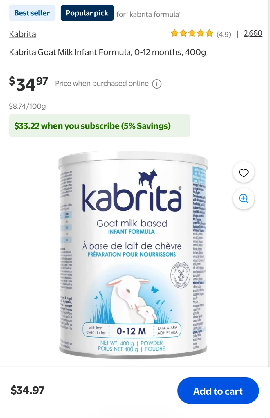 Kabrita Goat Milk Infant Formula, 0-12 months, Pack of 6 image indicator(5)