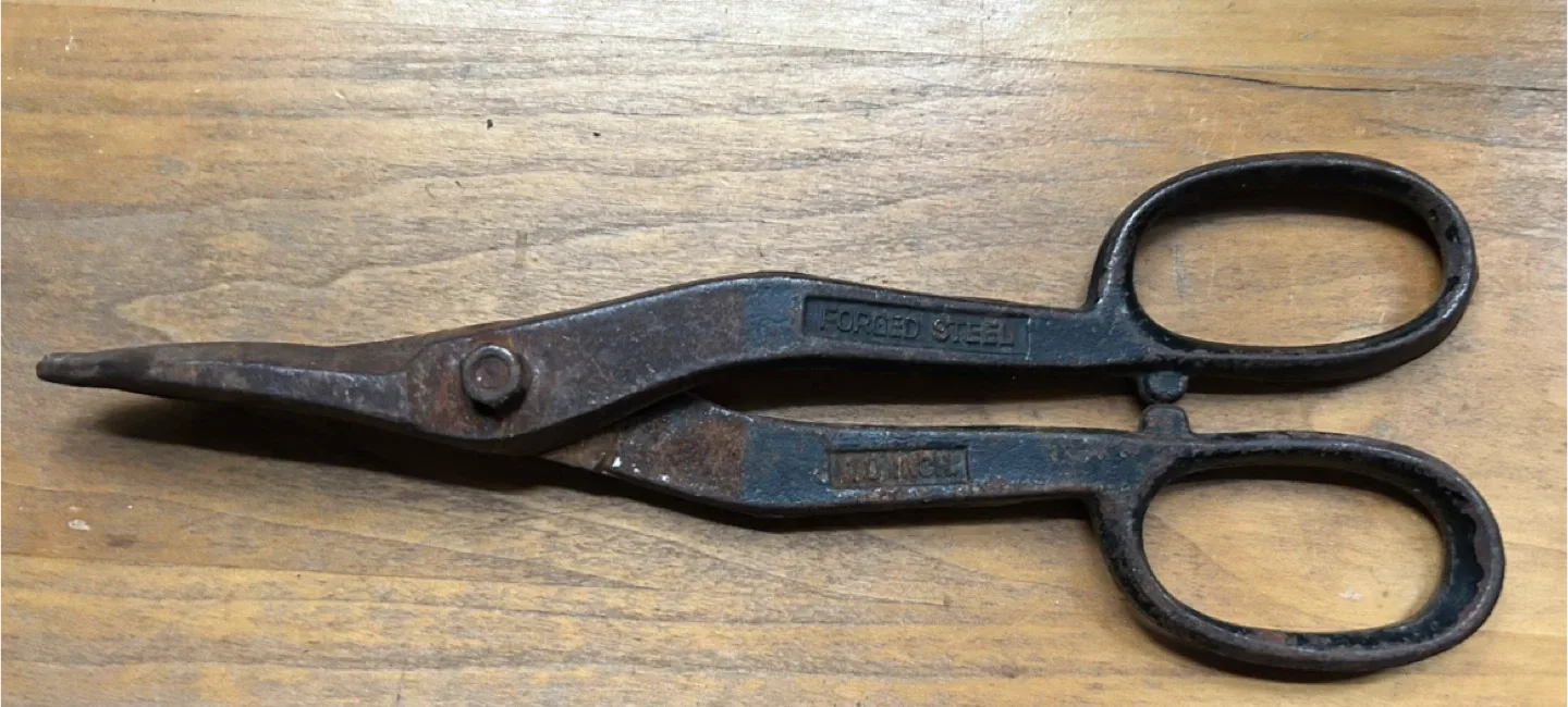 $7 Vintage Tin Snip Shear Cutters 10 Inch Forged Steel tool hand