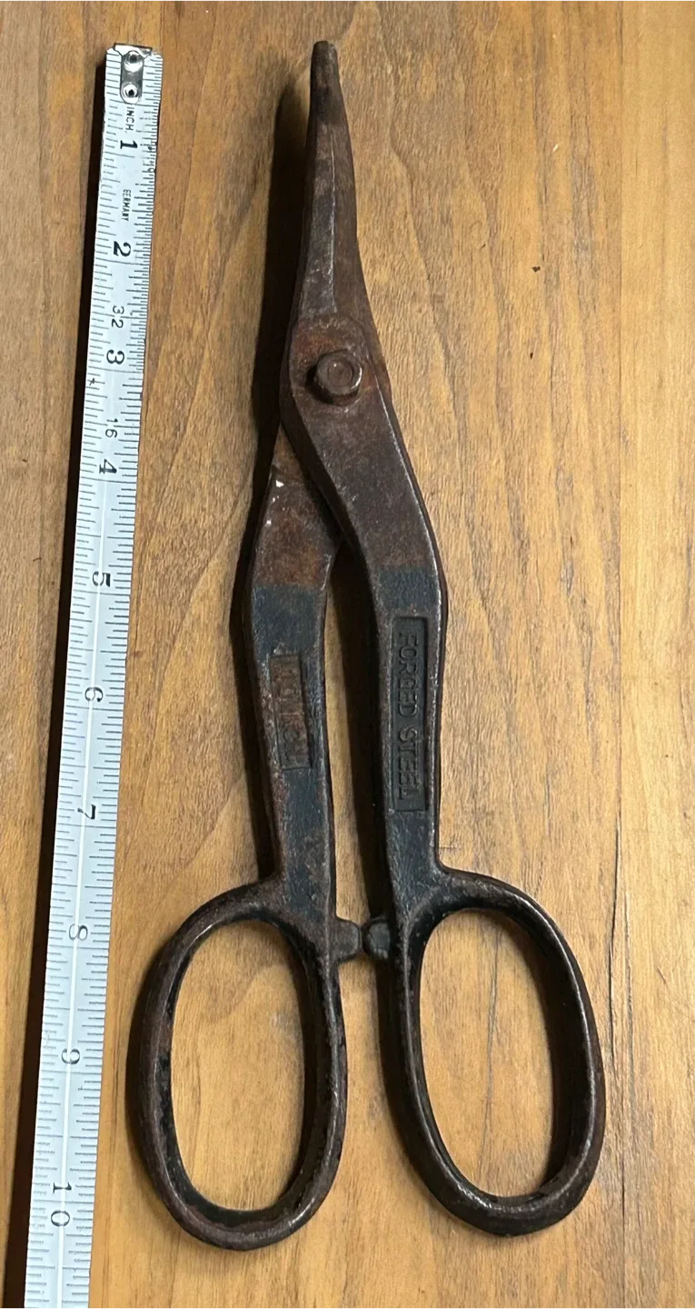$7 Vintage Tin Snip Shear Cutters 10 Inch Forged Steel tool hand image indicator(5)
