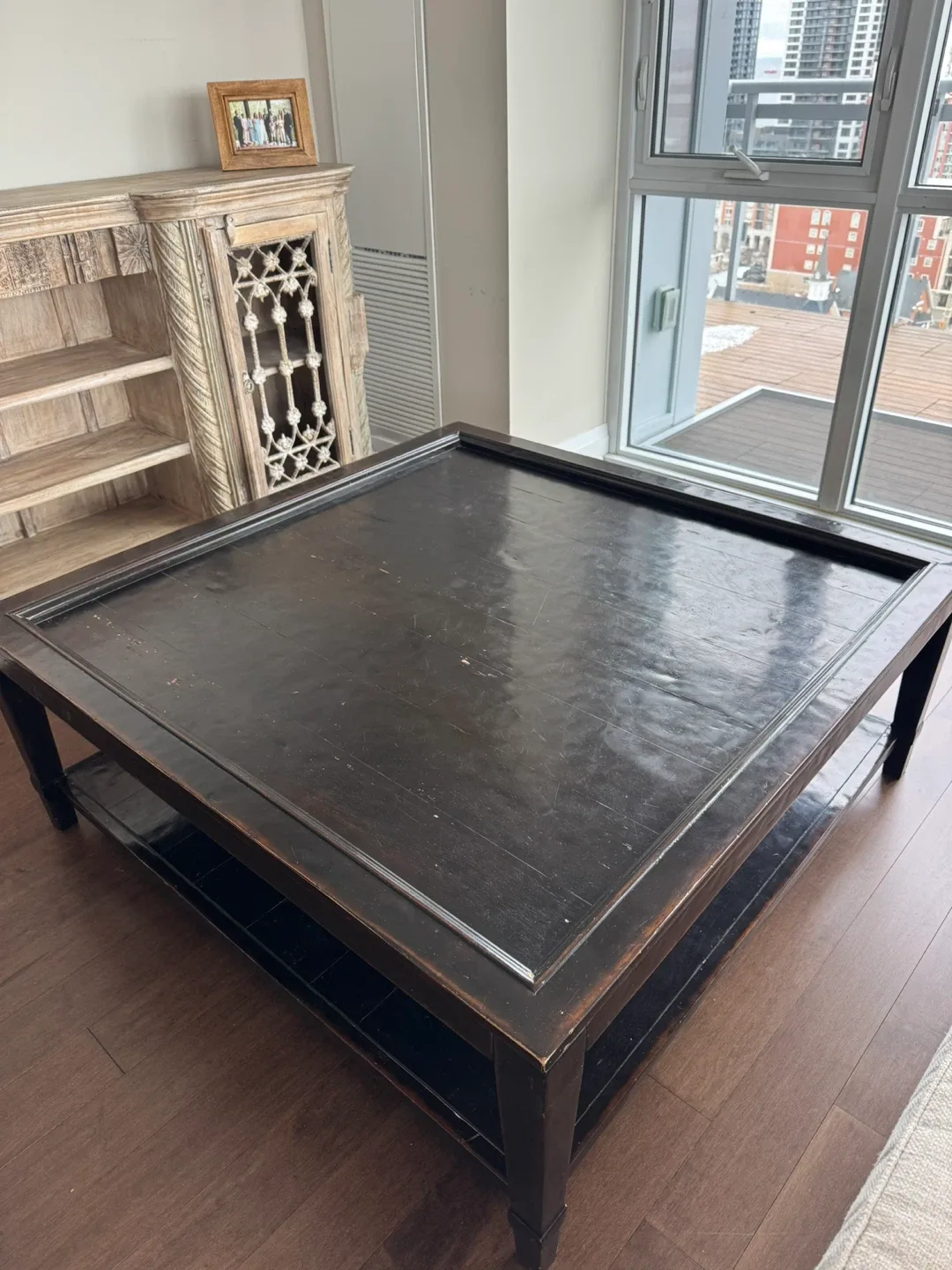 Solid 48” walnut square coffee table
