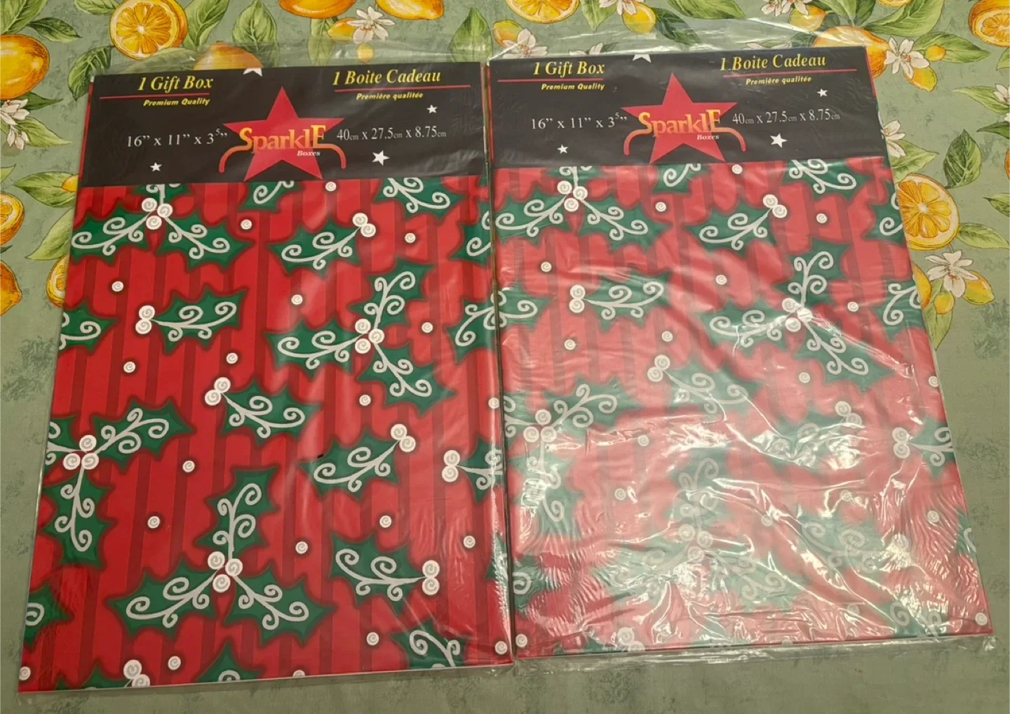 2 Christmas Gift boxes (New) (40cm x 27.5cm x 8.75cm) (FREE)