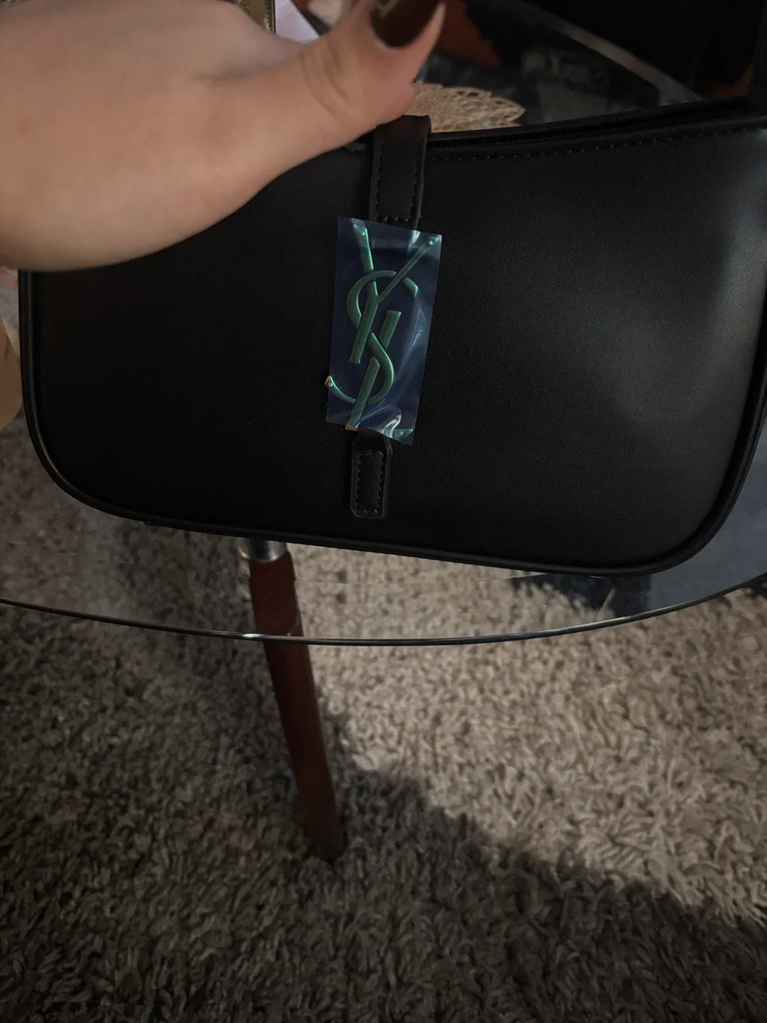 Saint Laurent YSL Black Leather Shoulder Bag image indicator(4)