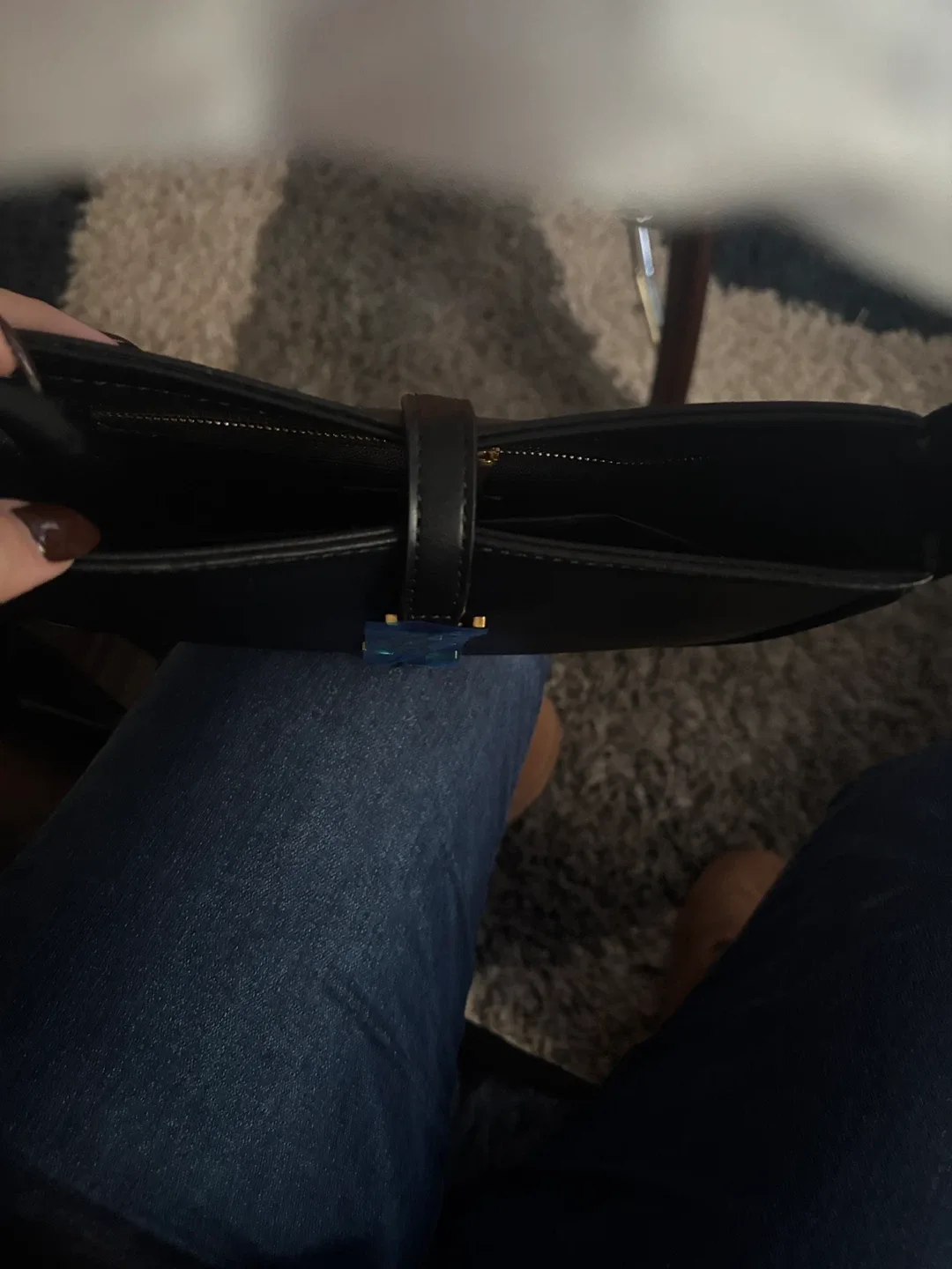 Saint Laurent YSL Black Leather Shoulder Bag image indicator(5)