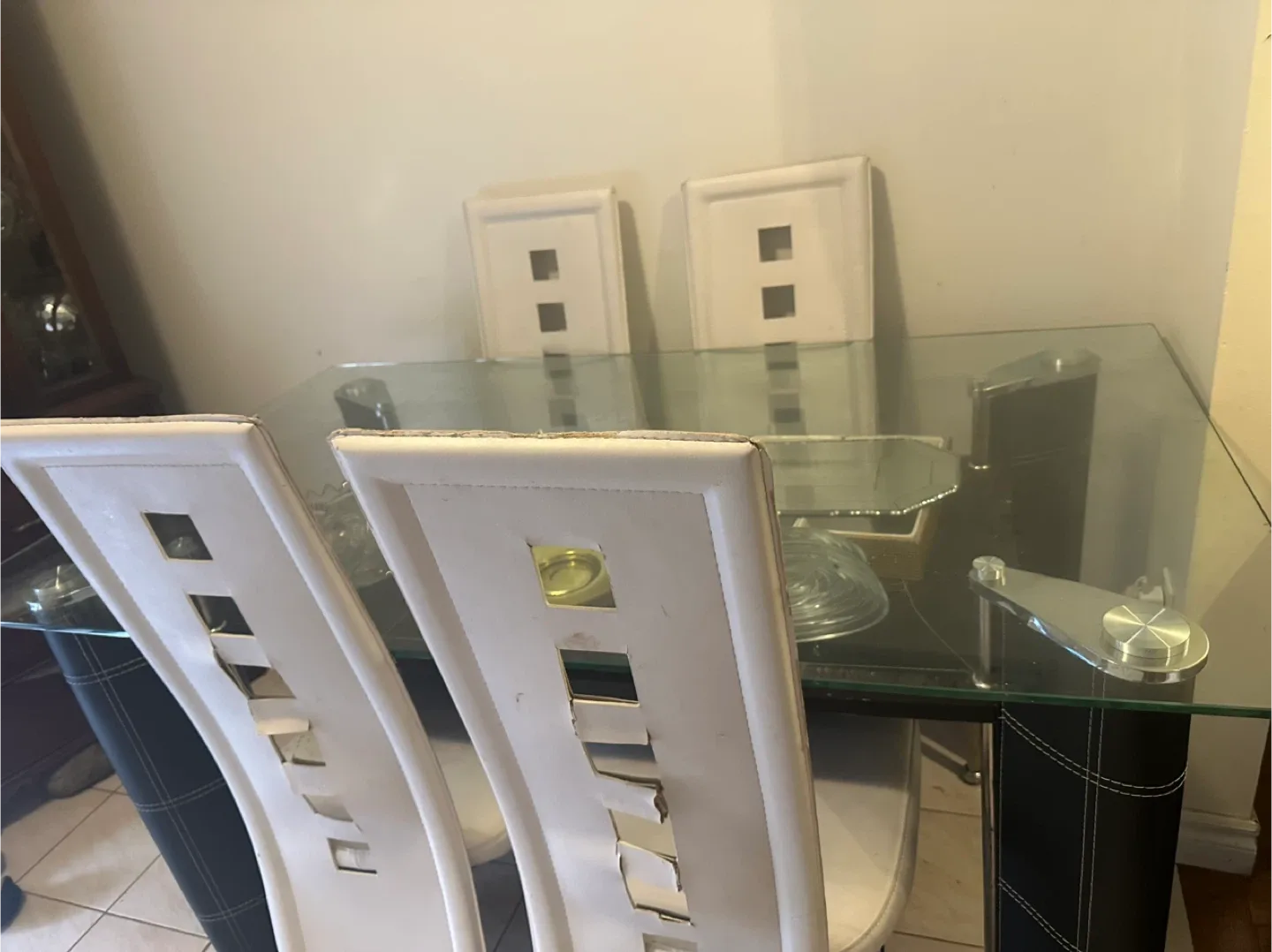 Glass Top Dining Table with 4 Chairs image indicator(3)