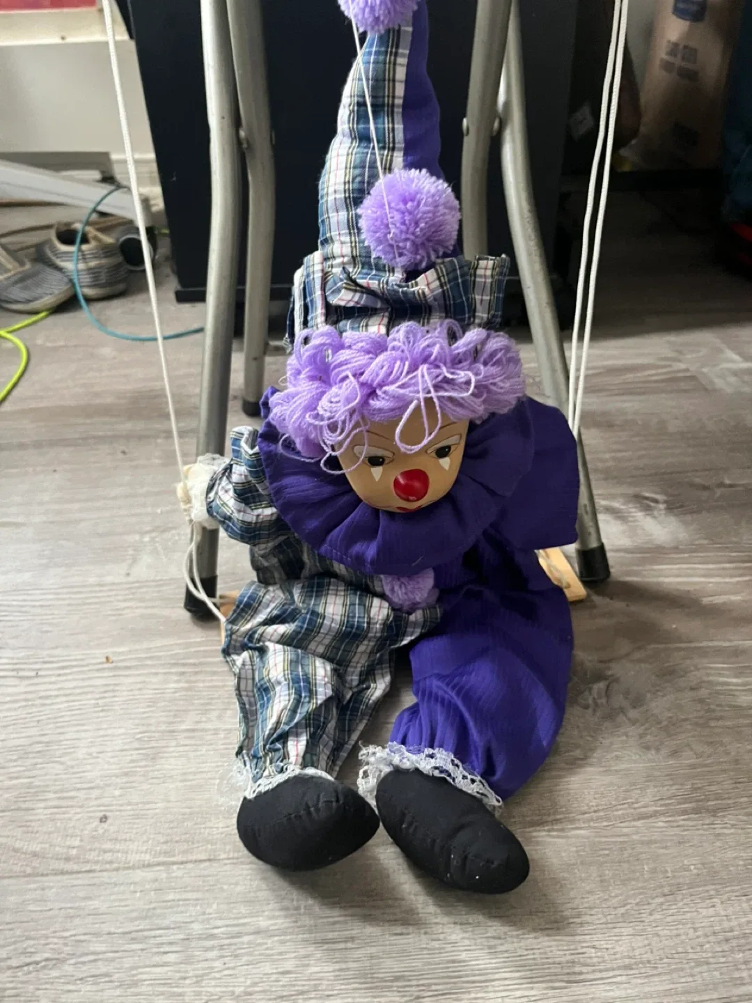 Porcelain Clown on a swing