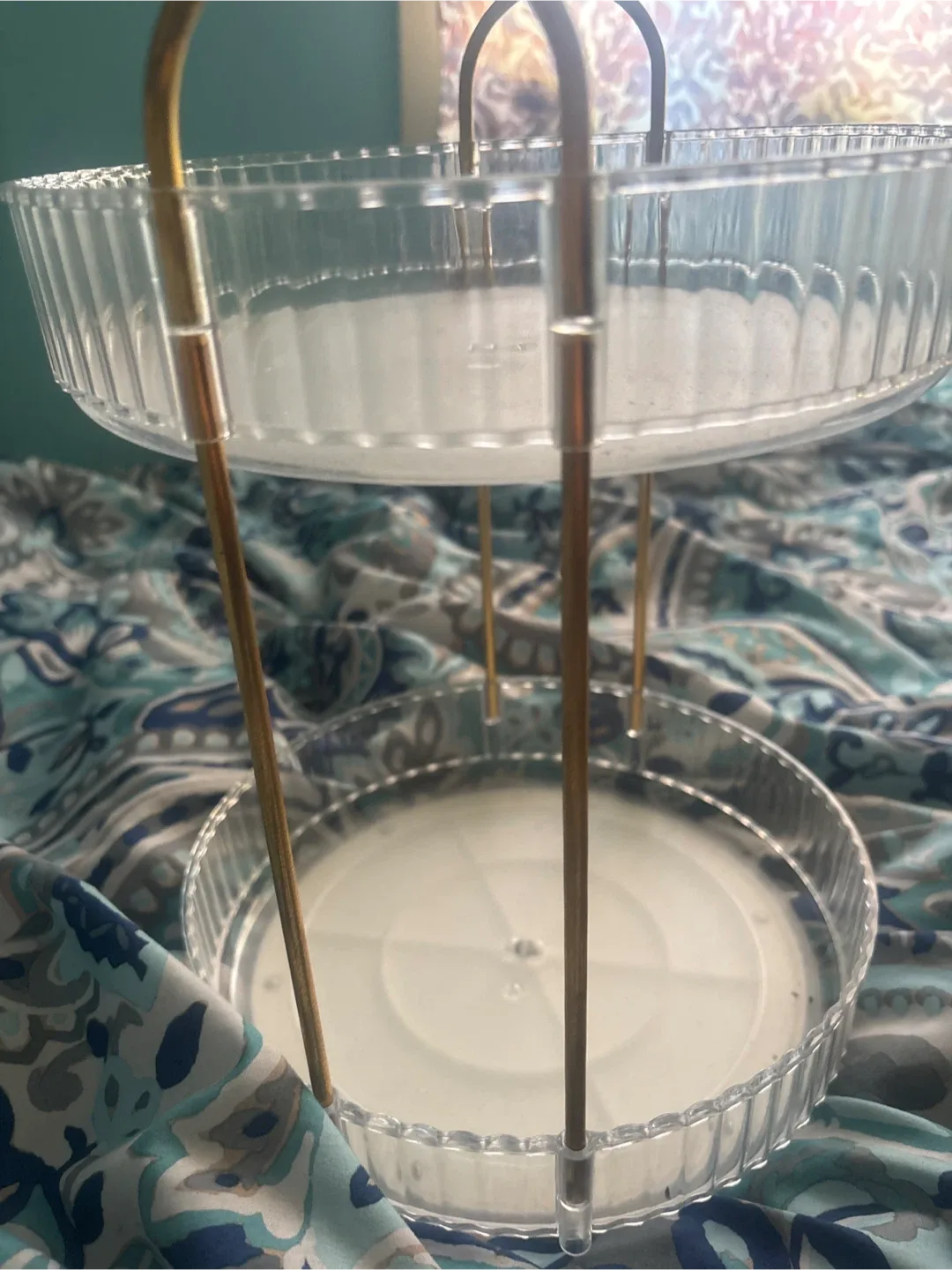 Gold and clear Vanity organizer that spins. image indicator(3)