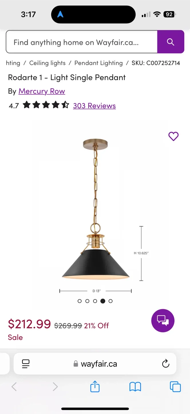 Black & Gold Pendant Light- 1 image indicator(8)