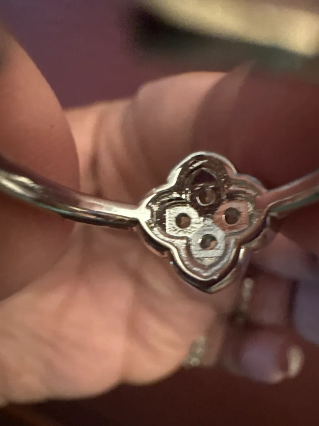 New silver Green peridot  Clover Ring image indicator(6)