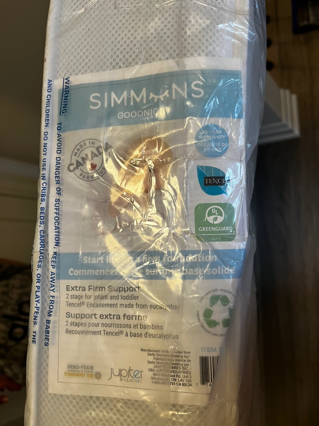 Simmons Goodnight Crib Mattress - New in Packaging! - photo 2