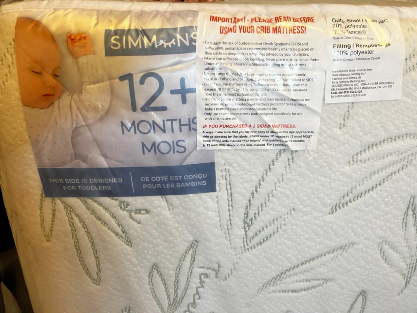 Simmons Goodnight Crib Mattress - New in Packaging! - photo 3