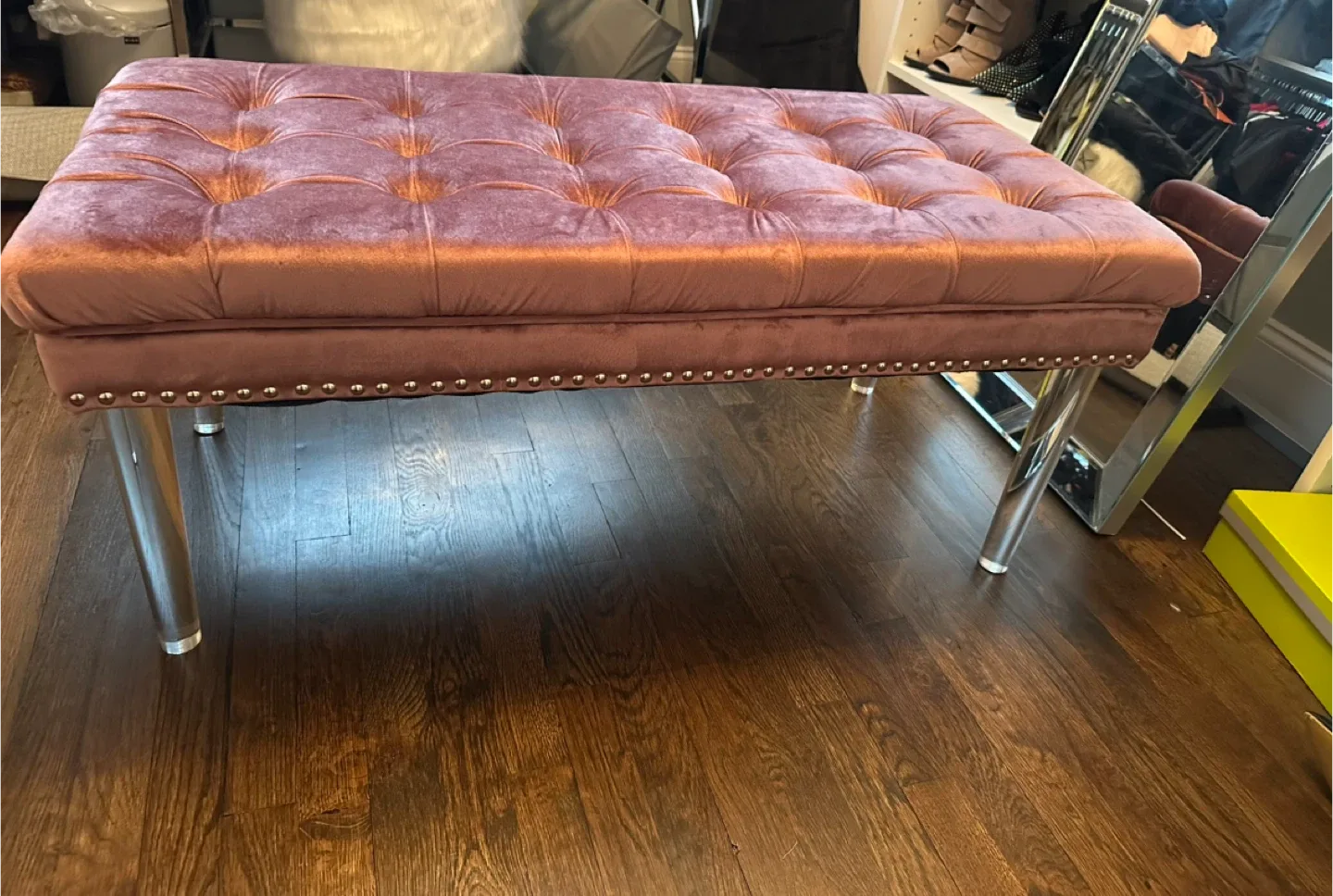 Tufted Velvet Ottoman Bench