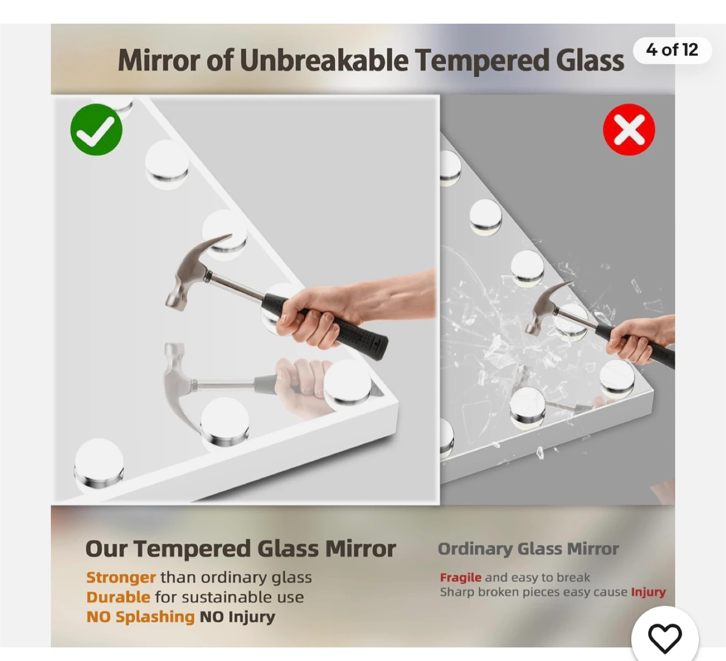 15 LED Hollywood Mirror - White - photo 5