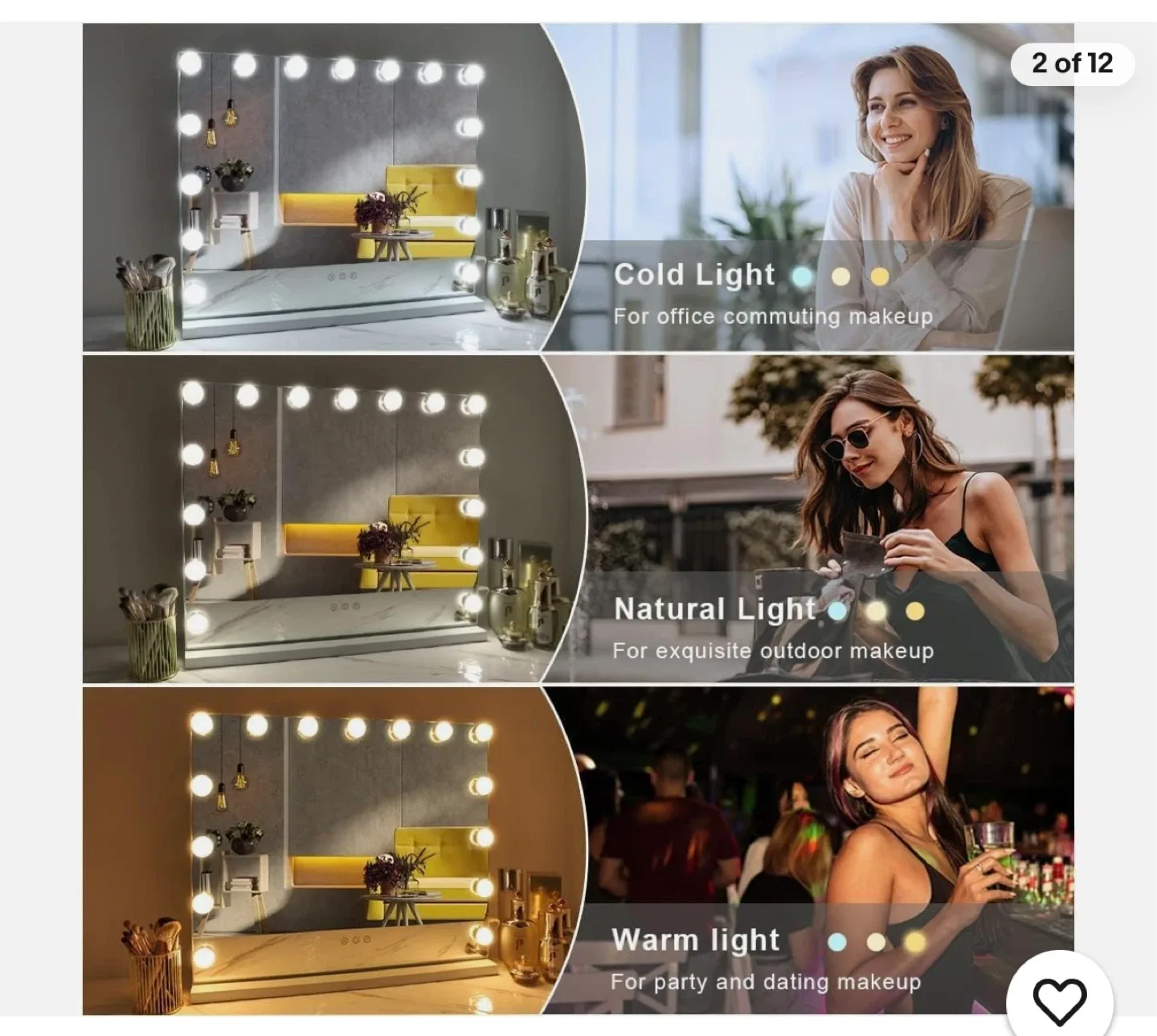 15 LED Hollywood Mirror - White