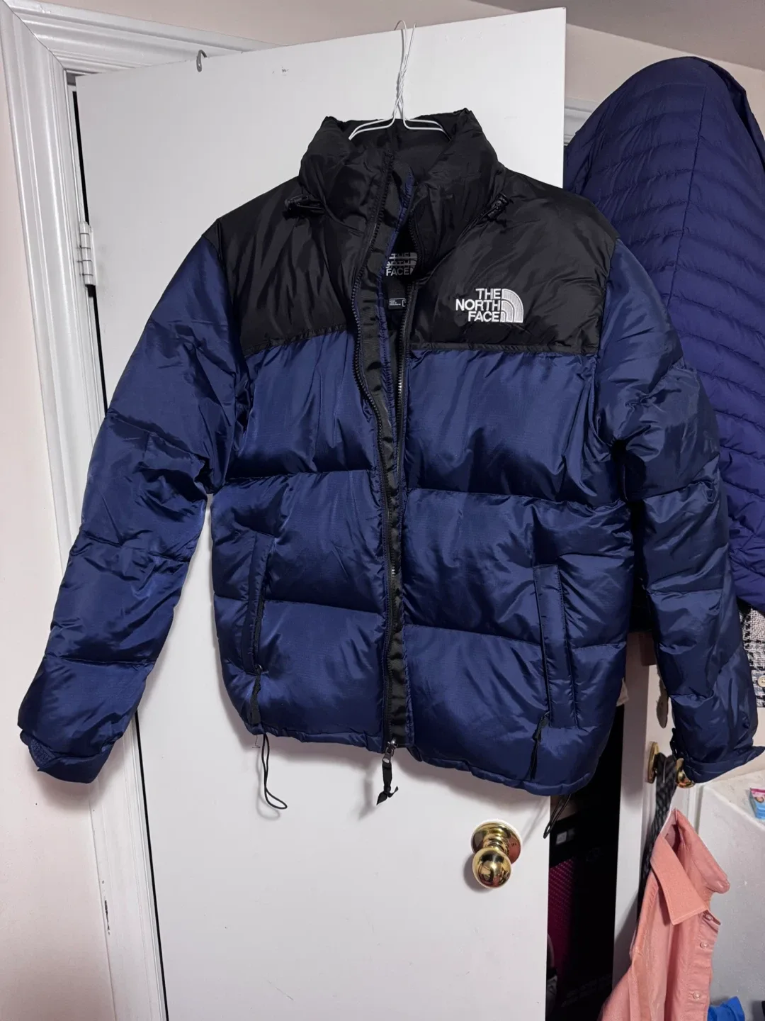 The North Face Puffer Jacket - Blue & Black, Size S