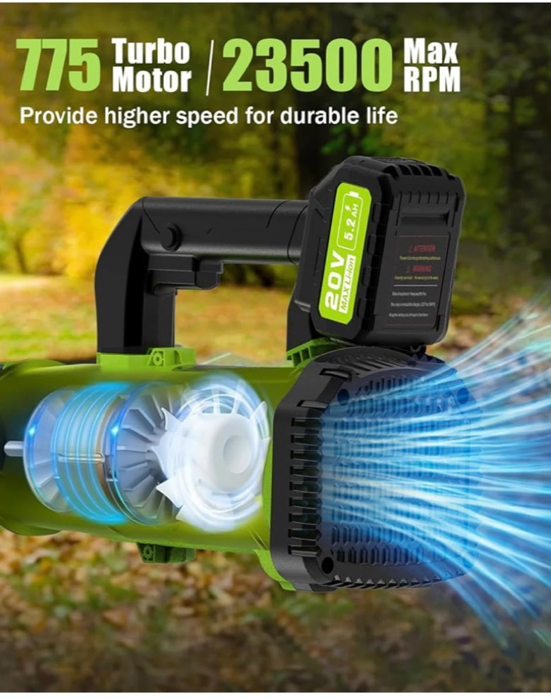 BLSKEY Cordless Leaf Blower - Like New! - photo 4
