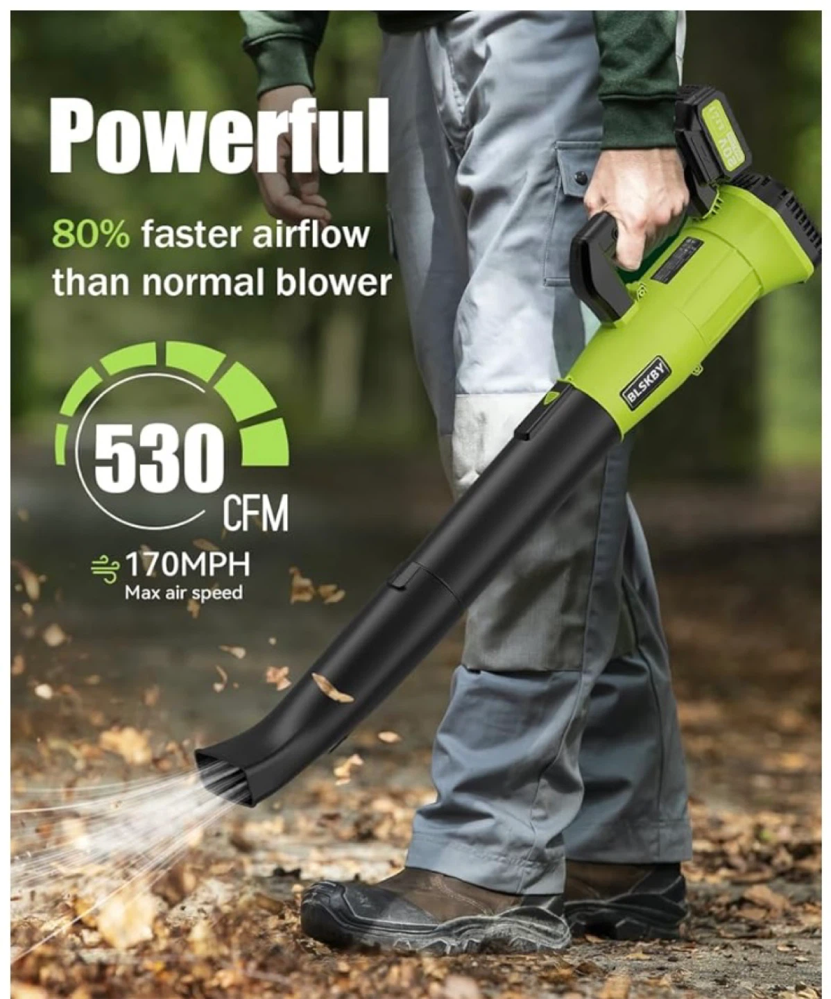 BLSKEY Cordless Leaf Blower - Like New! - photo 2