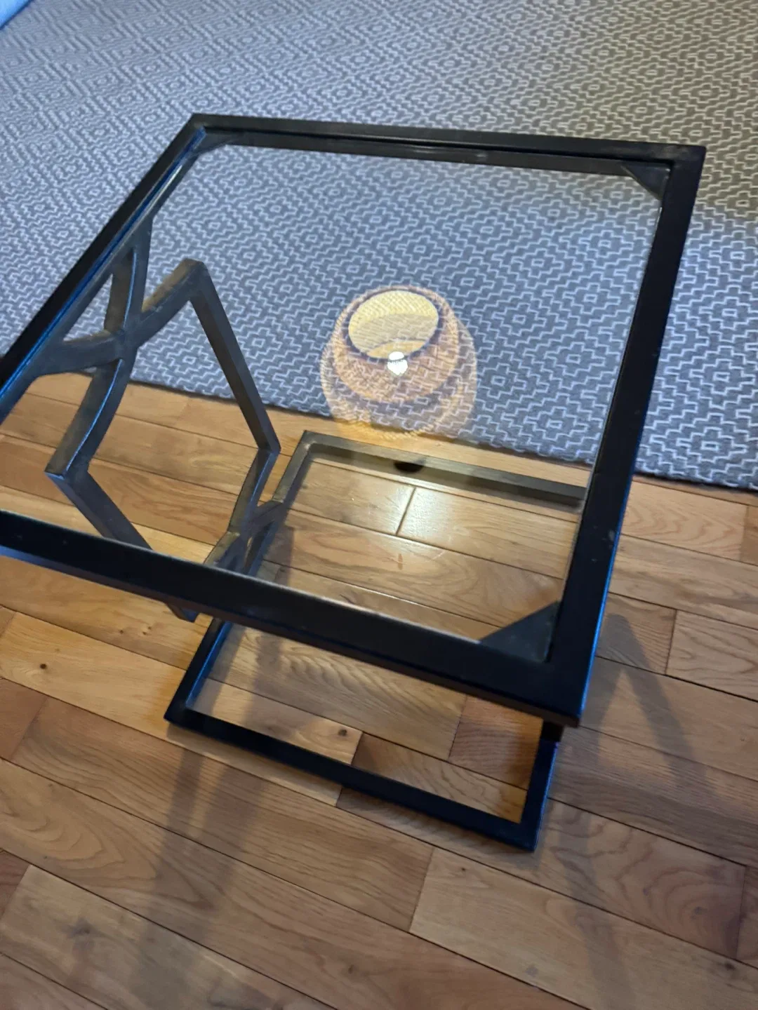 Black Metal & Glass Side Table image indicator(3)