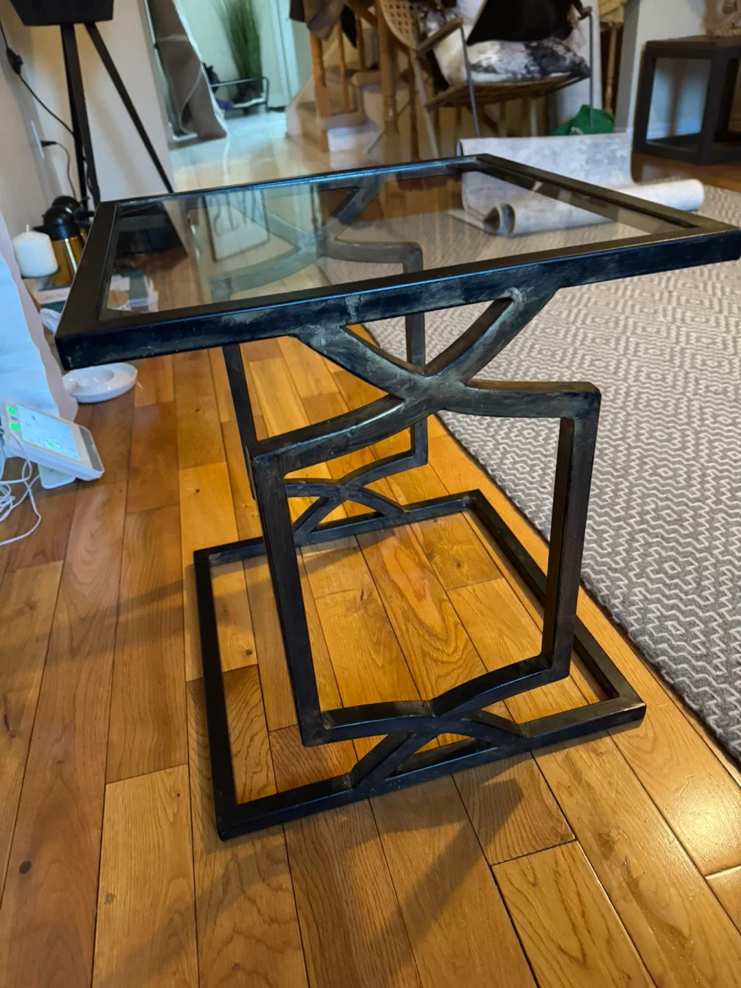 Black Metal & Glass Side Table image indicator(5)