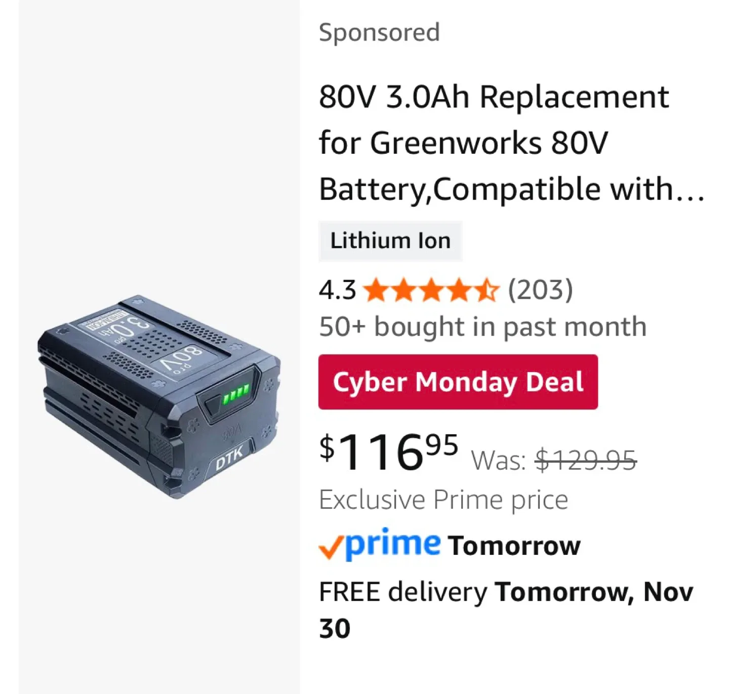 Greenworks Pro 80V Cordless Snow Thrower - Like New! image indicator(5)