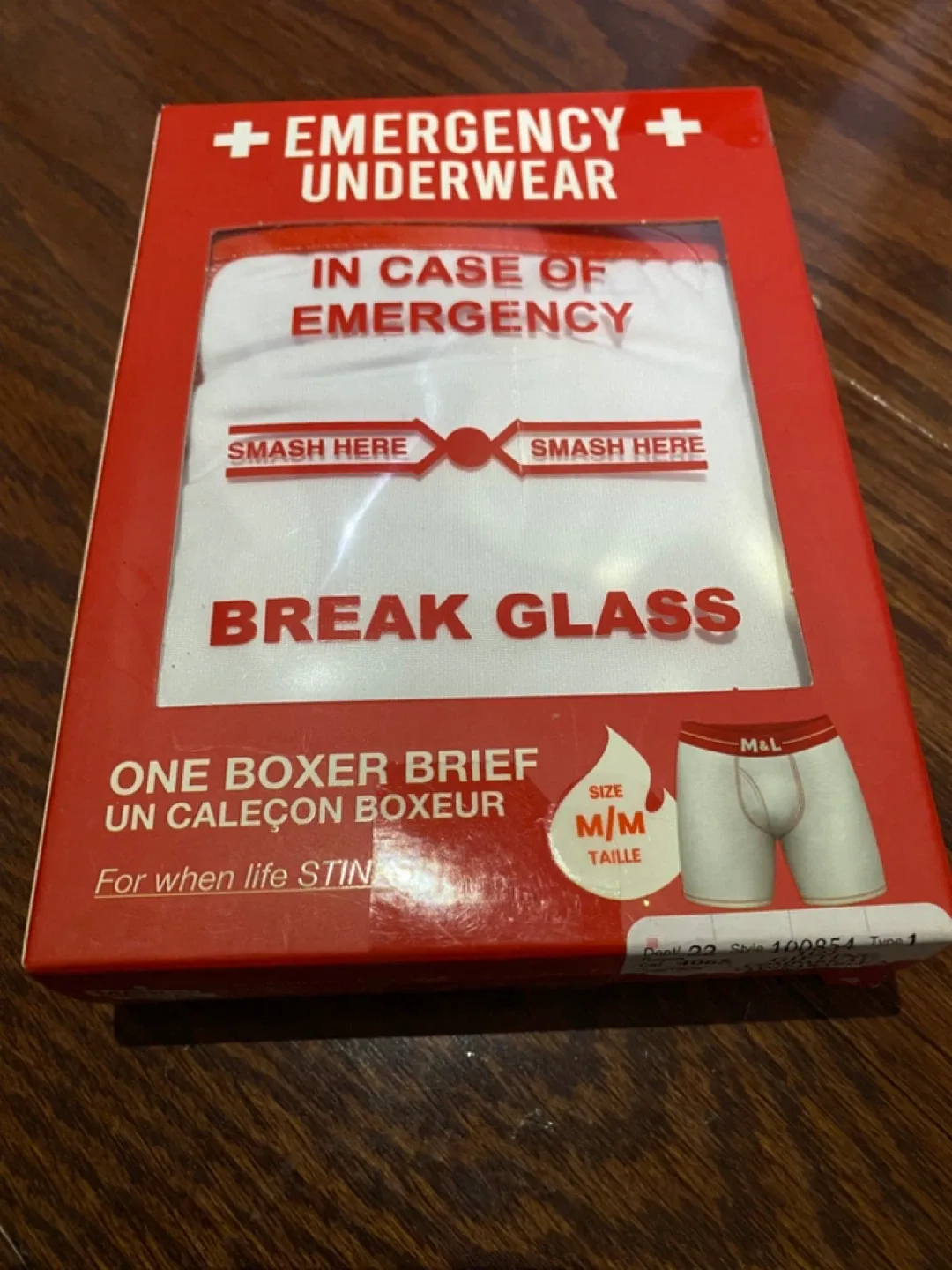Emergency Underwear Boxer Brief - Size M/M