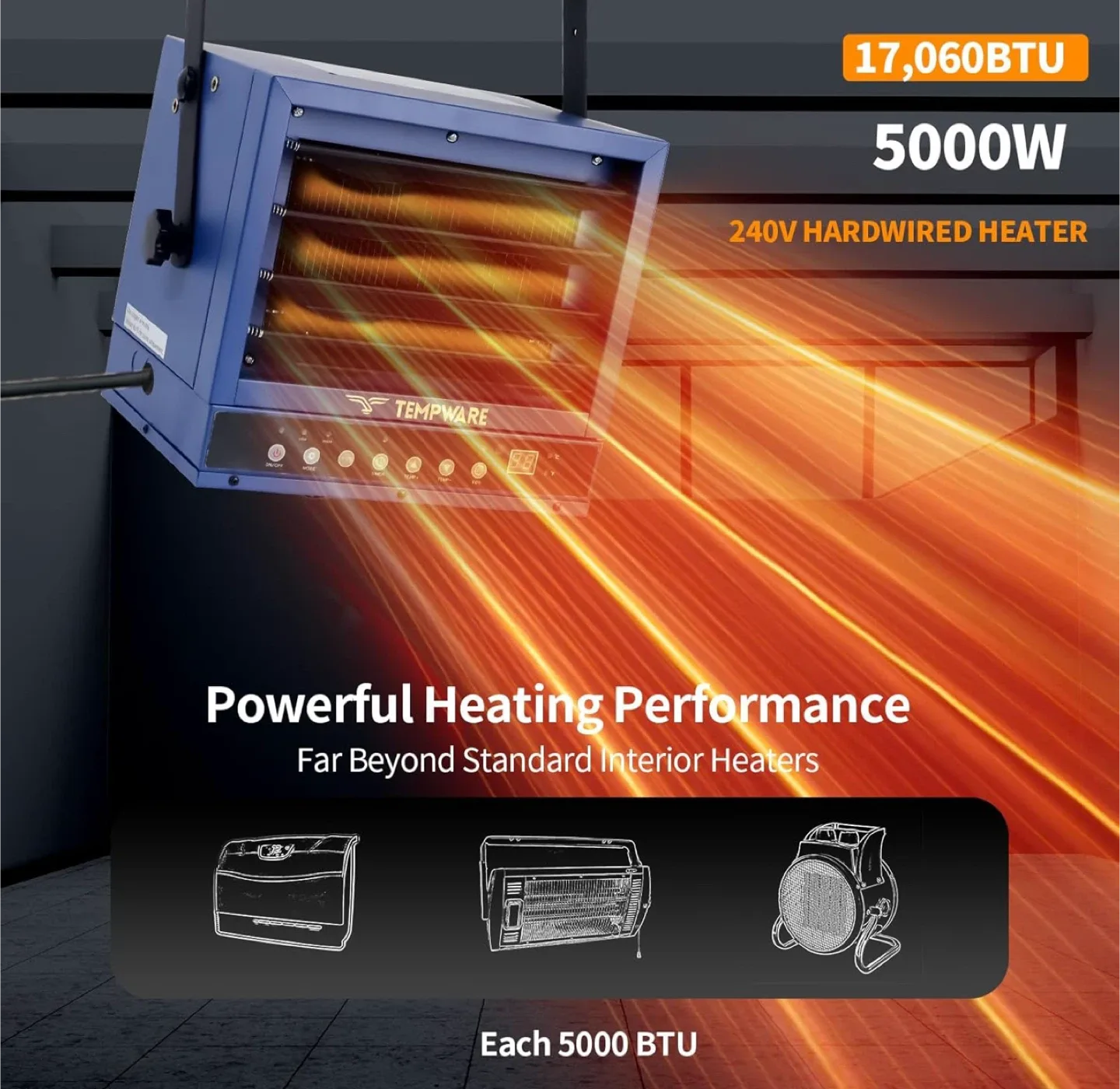 Tempware 5000W 240V Hardwired Heater image indicator(4)