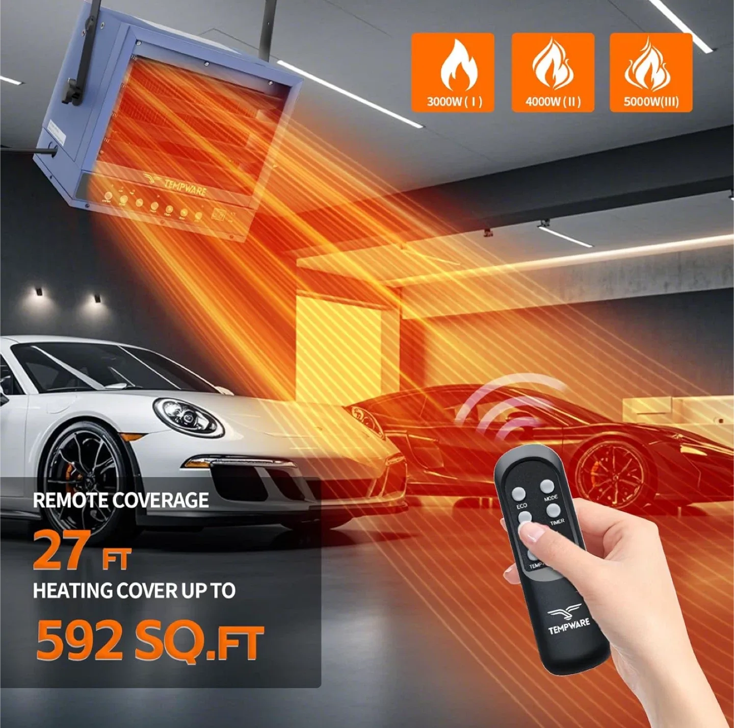 Tempware 5000W 240V Hardwired Heater image indicator(2)