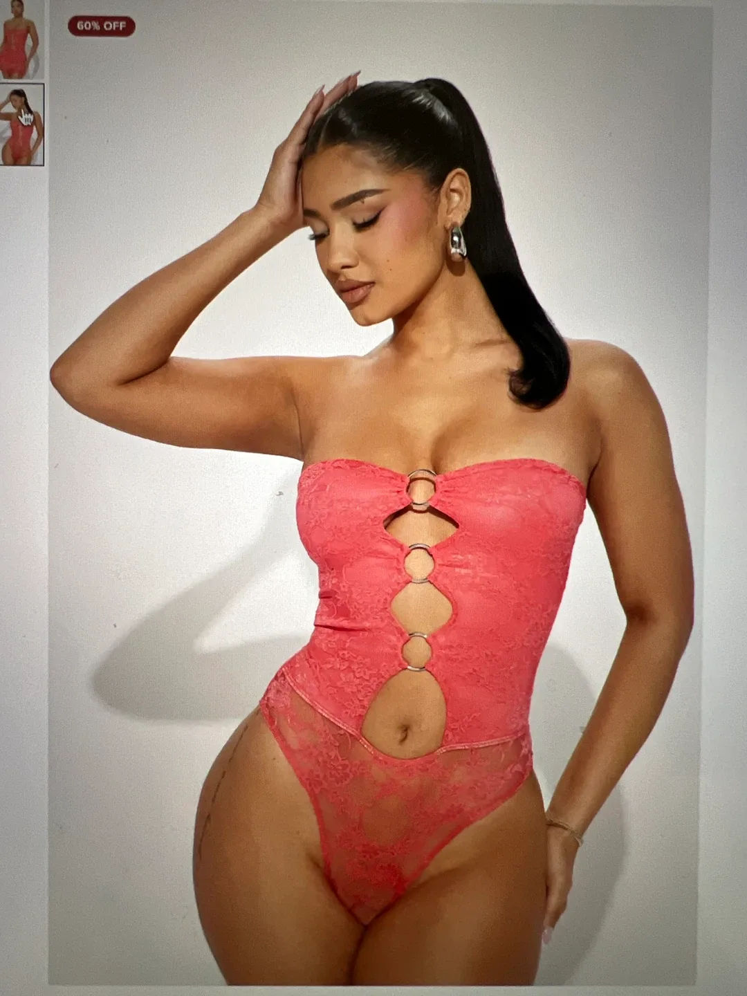 Coral Lace Skirt Set - Coral image indicator(3)