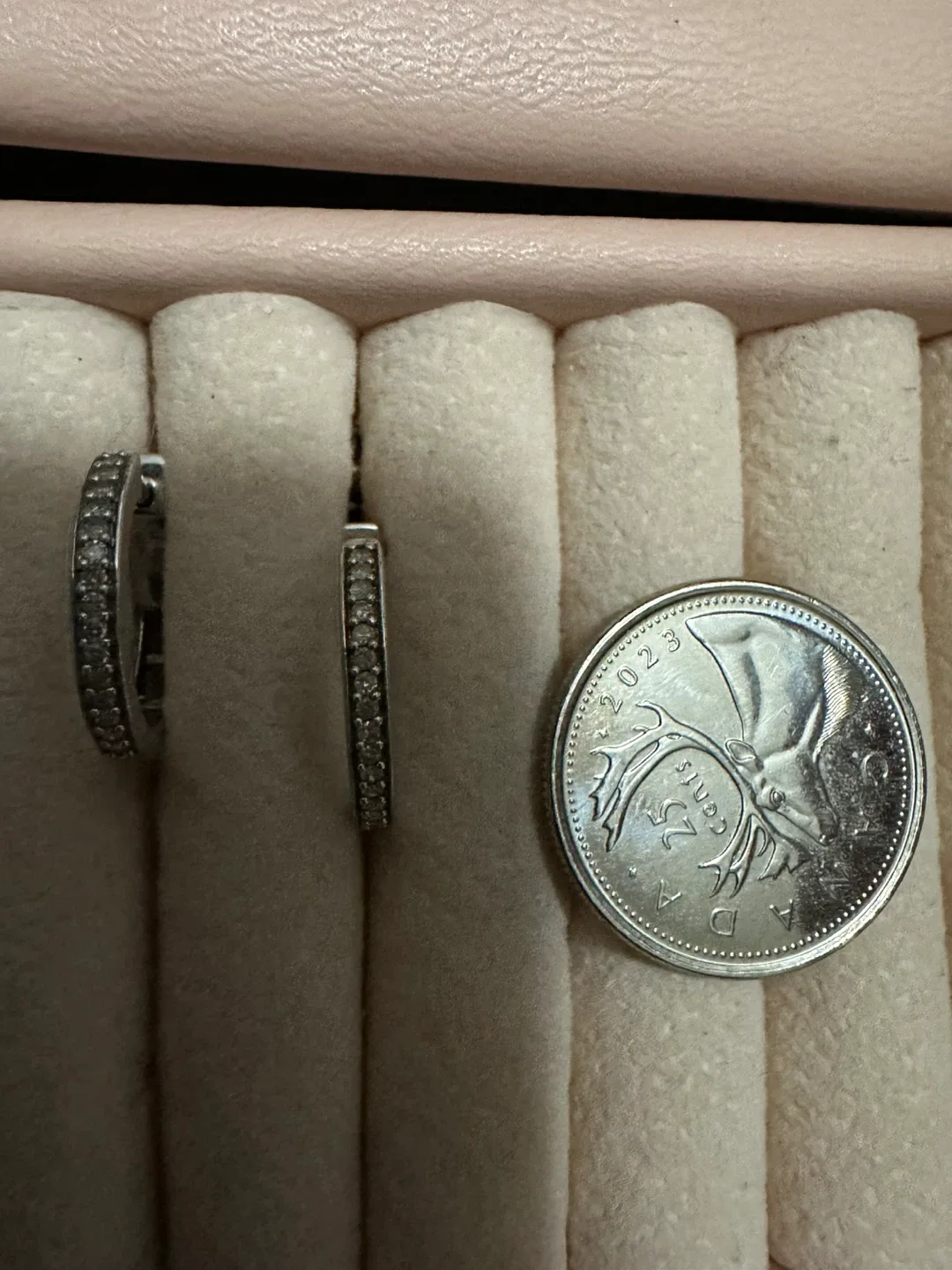 Sparkly Sterling silver 925 Hoop Earrings with diamonds